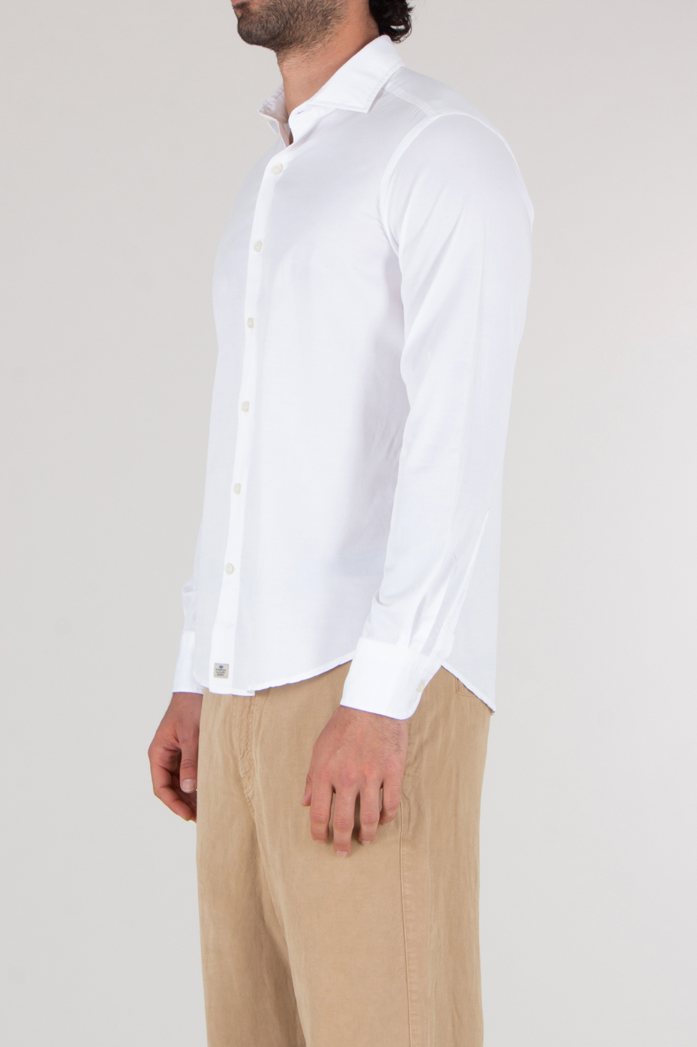 SONRISA Regular Fit Shark Collar Lyocell Cotton Shirt