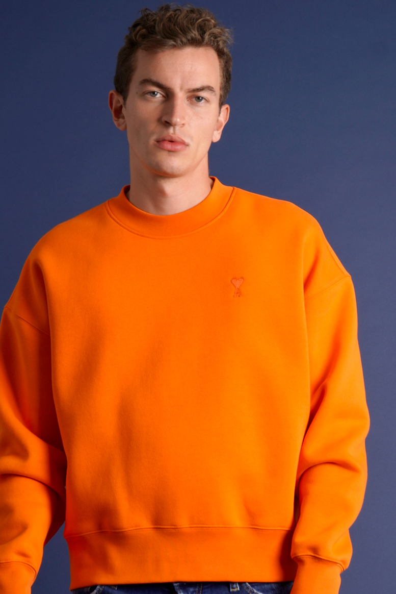 AMI PARIS Embroidered Organic Cotton Sweatshirt