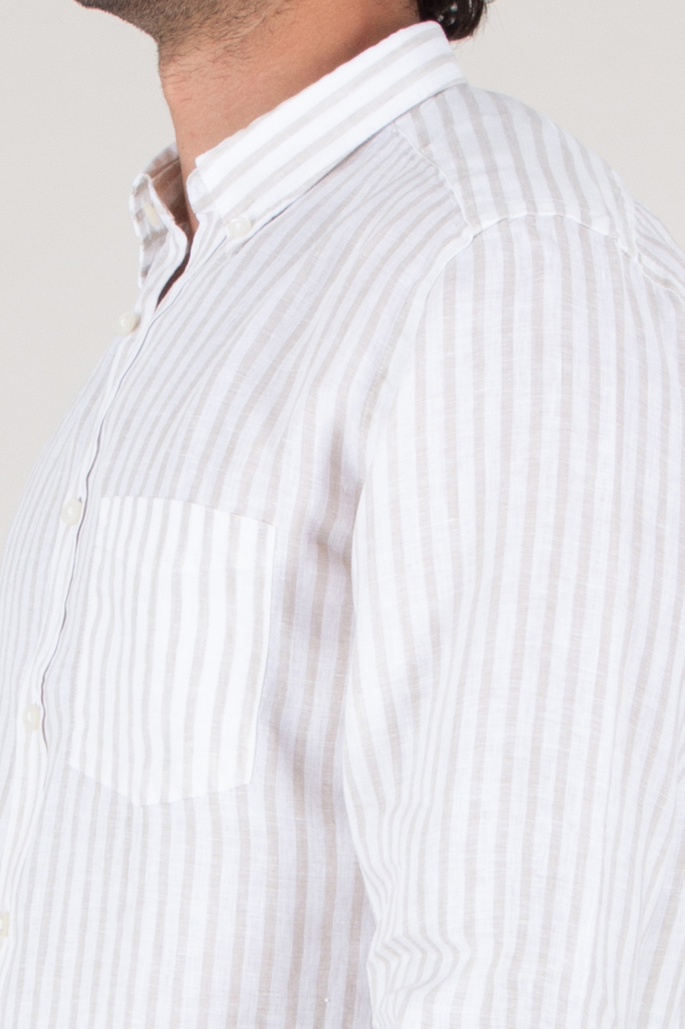 BOSS Regular Fit Striped Linen Shirt