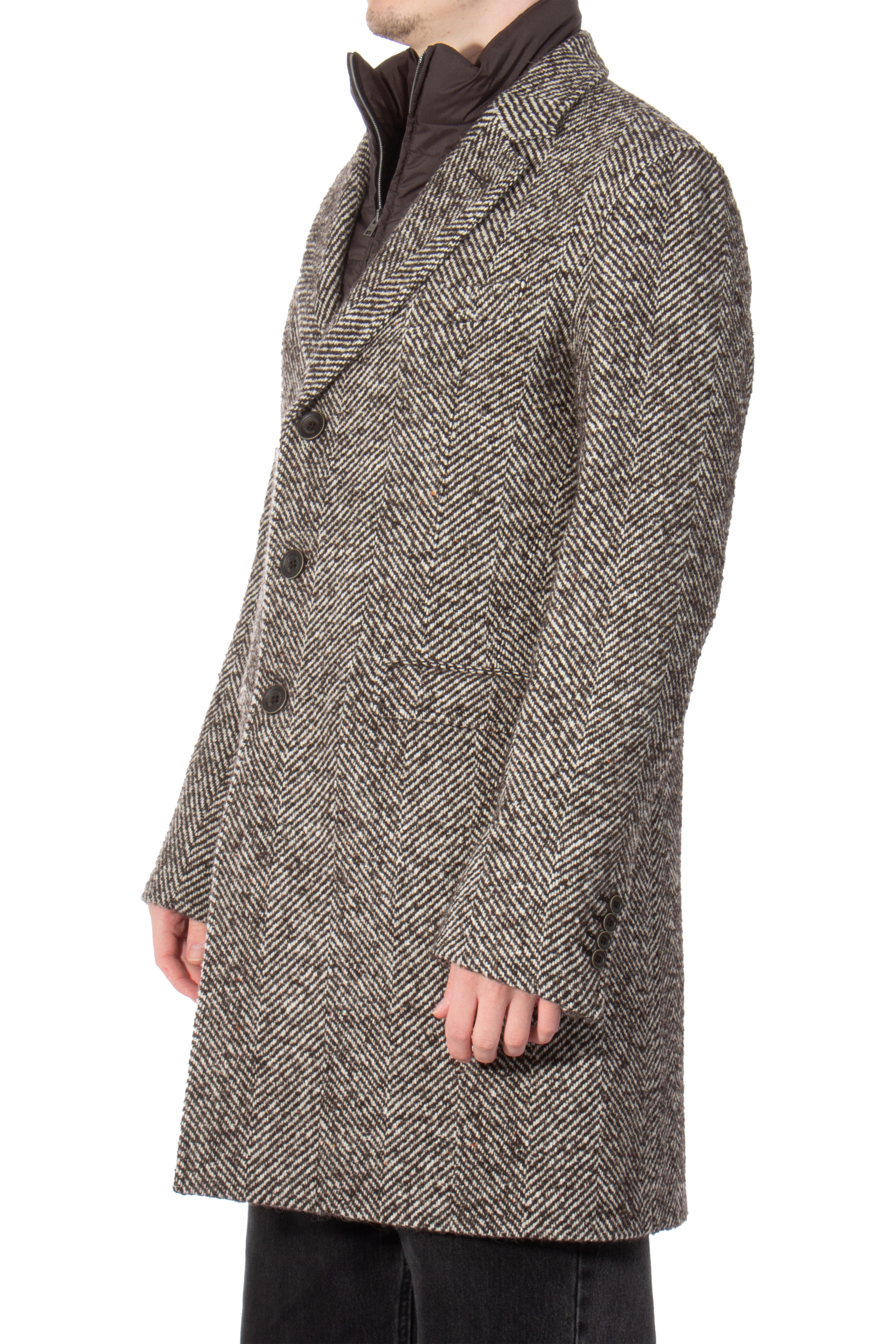 HERNO Nylon Insert Wool Mix Coat HERNO Nylon Insert Wool Mix Coat