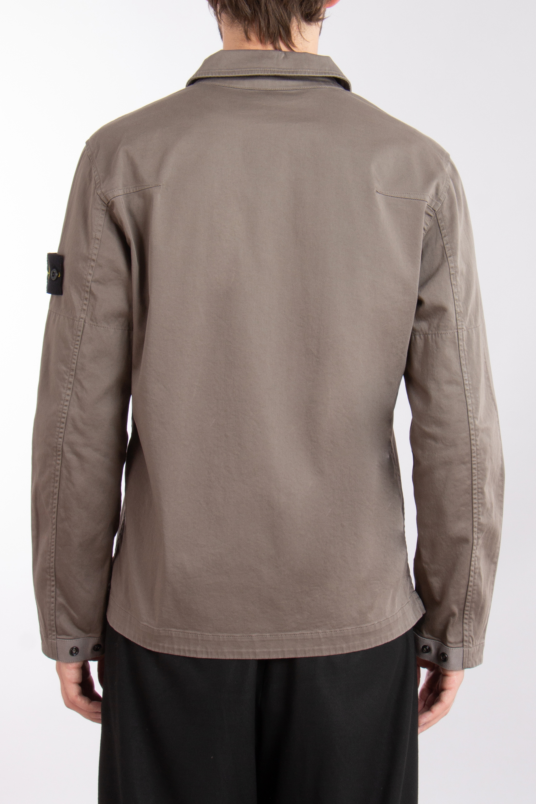 STONE ISLAND Organic Cotton Stretch Satin Overshirt STONE ISLAND Organic Cotton Stretch Satin Overshirt