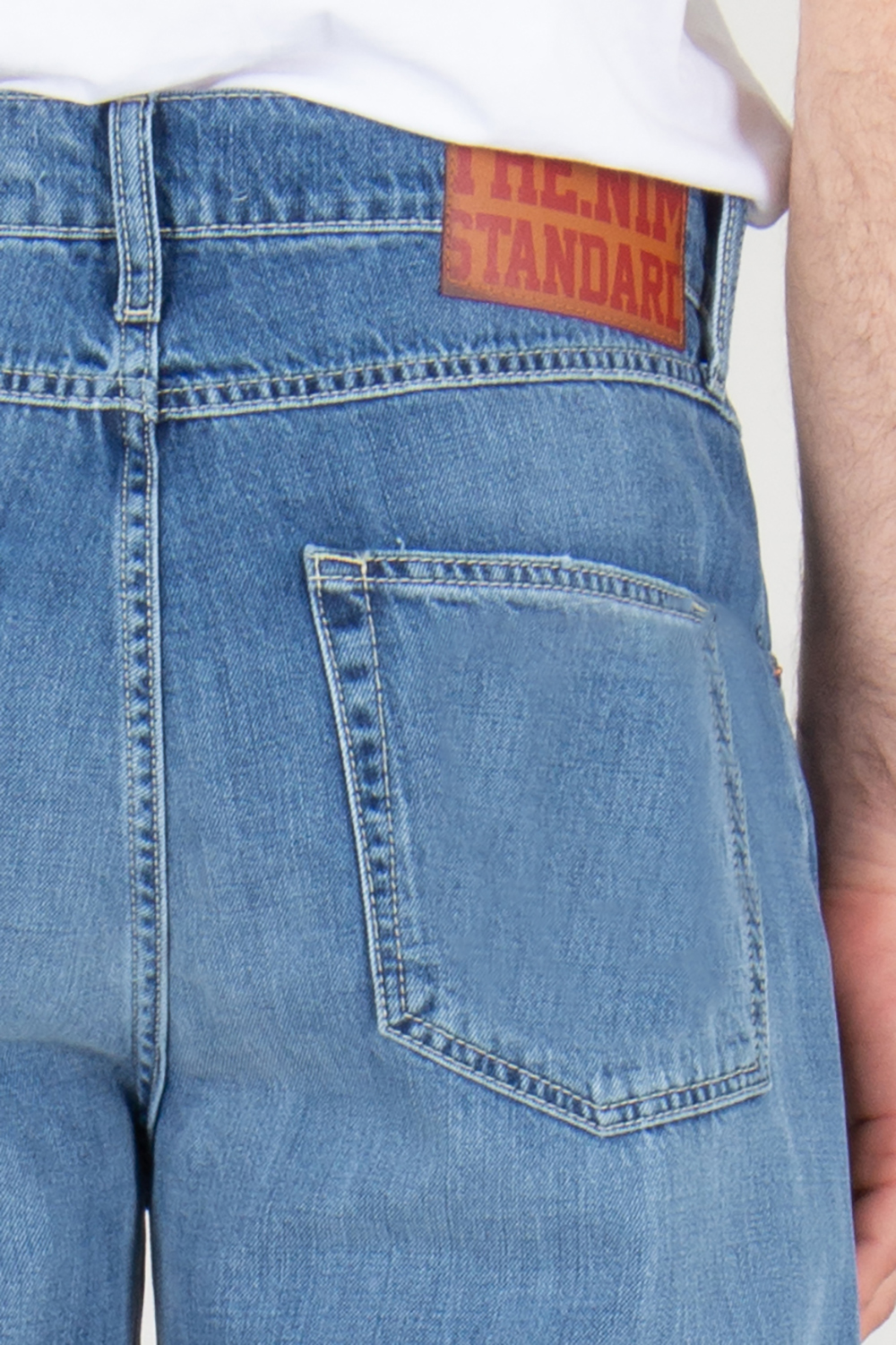 THE NIM Relaxed Fit Stone Washed Denim Jeans 