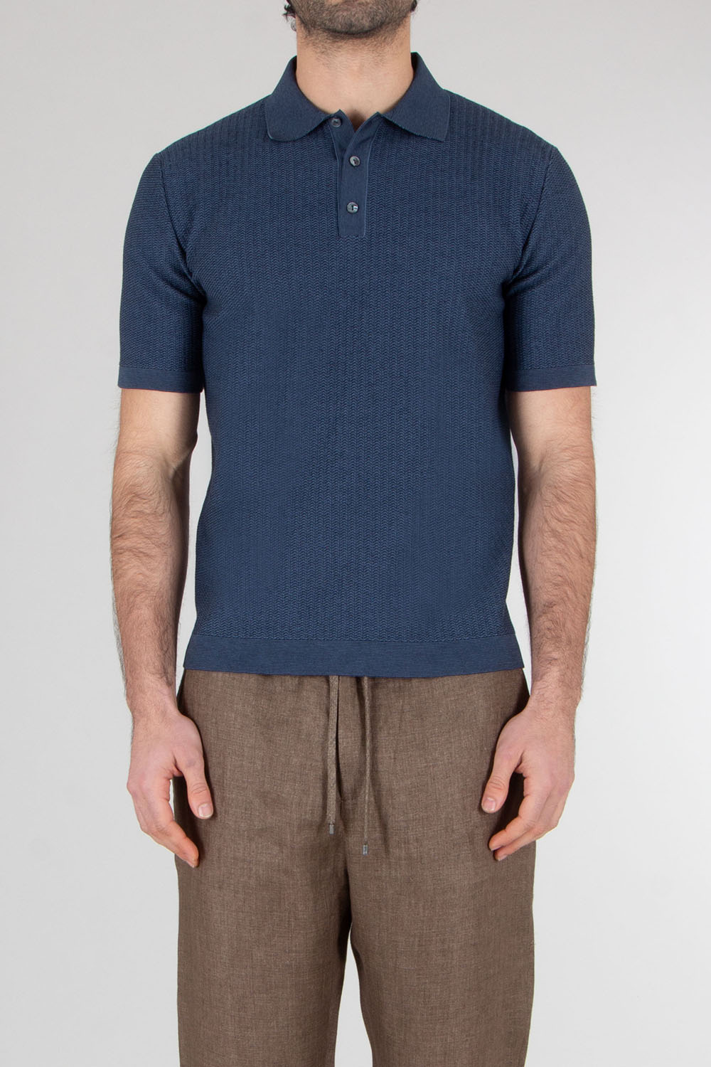 AGNONA Regular Fit Structured Cotton-Silk Blend Knit Polo
