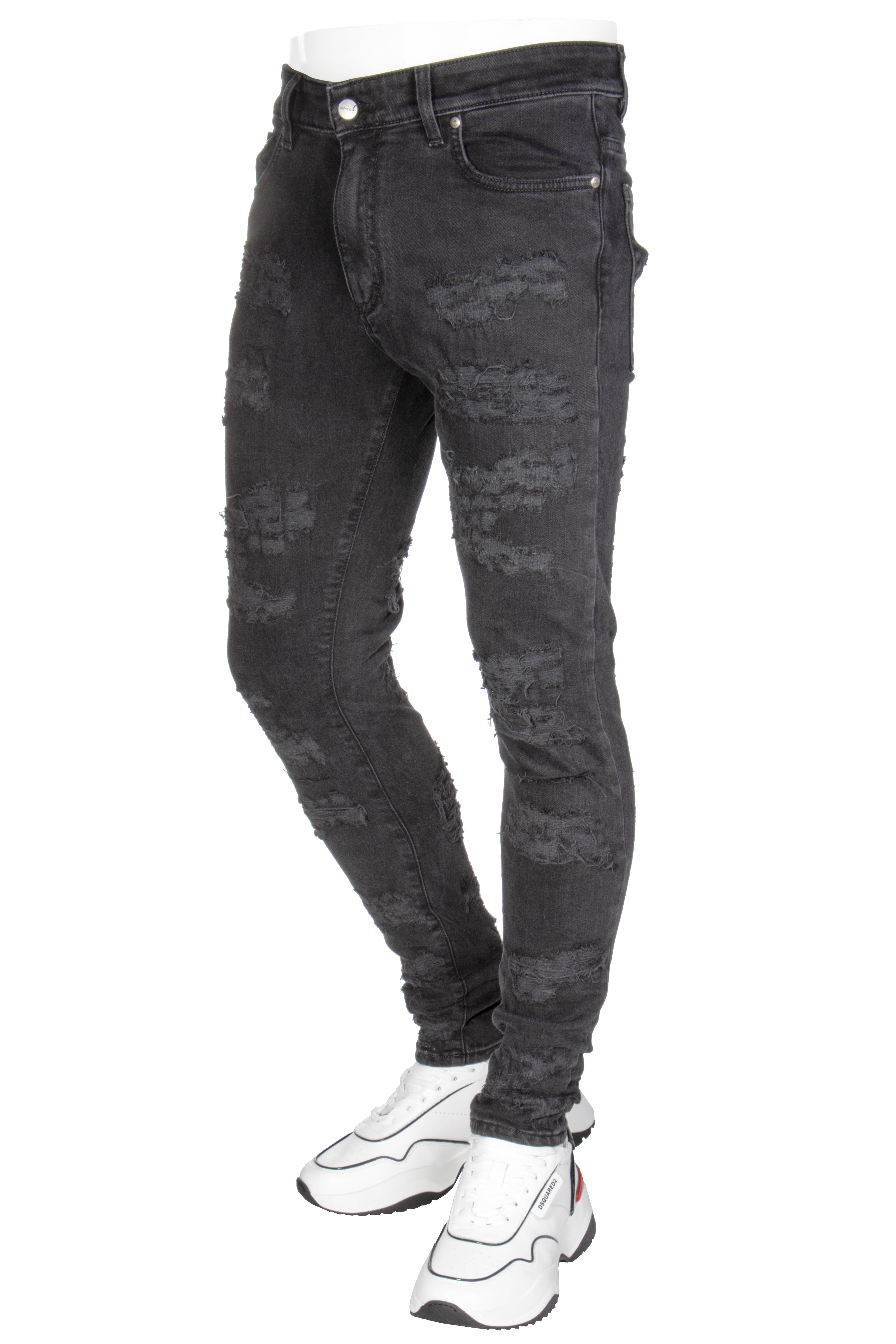 REPRESENT Shredded Denim Vintage Black