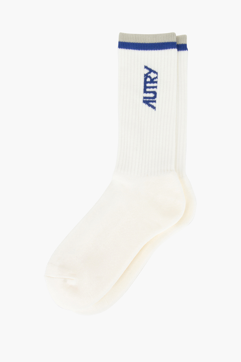 AUTRY Jacquard Stripes & Logo Cotton Blend Stretch Socks