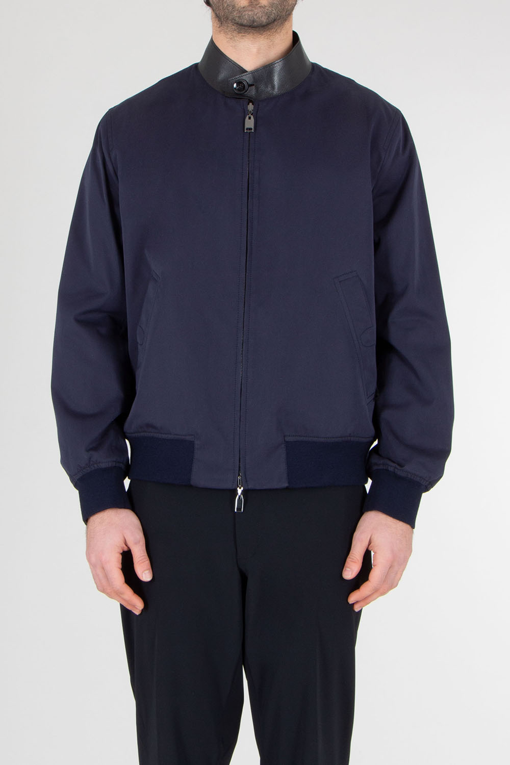 BRIONI Regular Fit Reversible Cotton-Silk & Wool-Cashmere Blend Bomber Jacket