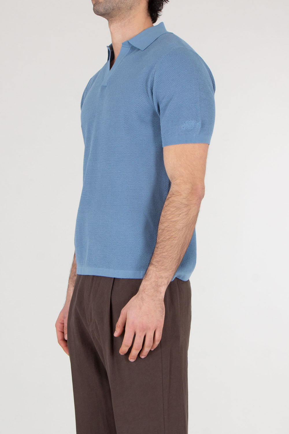 MC 2 SAINT BARTH Regular Fit Mesh High-Twist Cotton Polo Sloan 