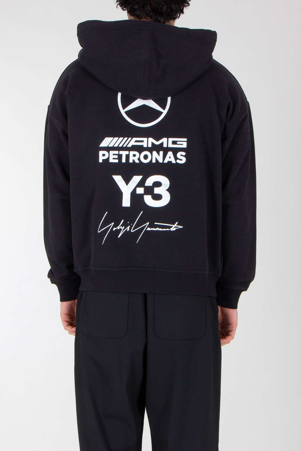 Y-3 x MERCEDES AMG PETRONAS Loose Fit Graphic Print Cotton Zip-Hoodie