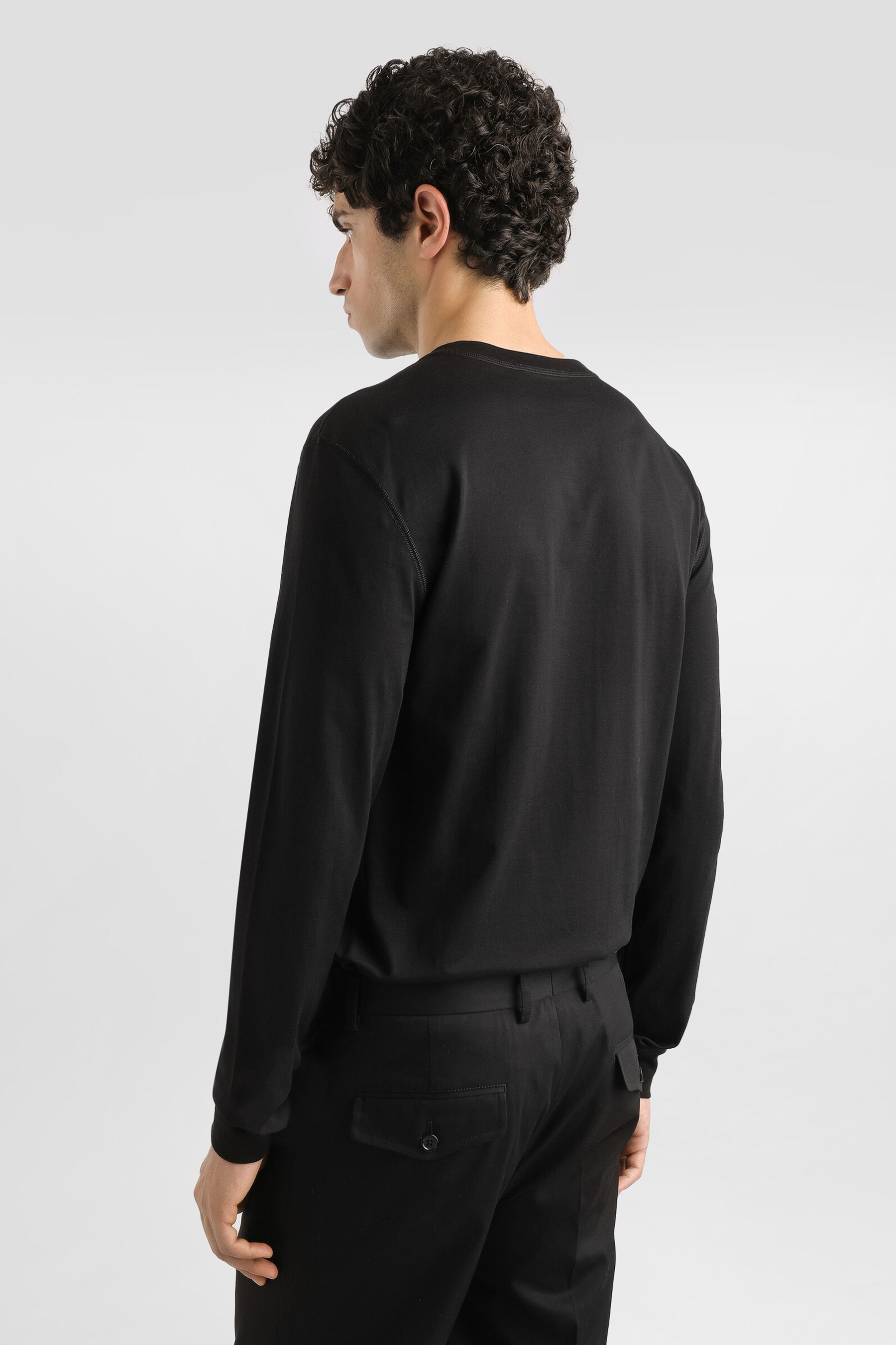 DOLCE & GABBANA Classic Fit Cotton Jersey Long-Sleeve T-Shirt Langarm, Ärmel, Erwachsener, Mann, Person