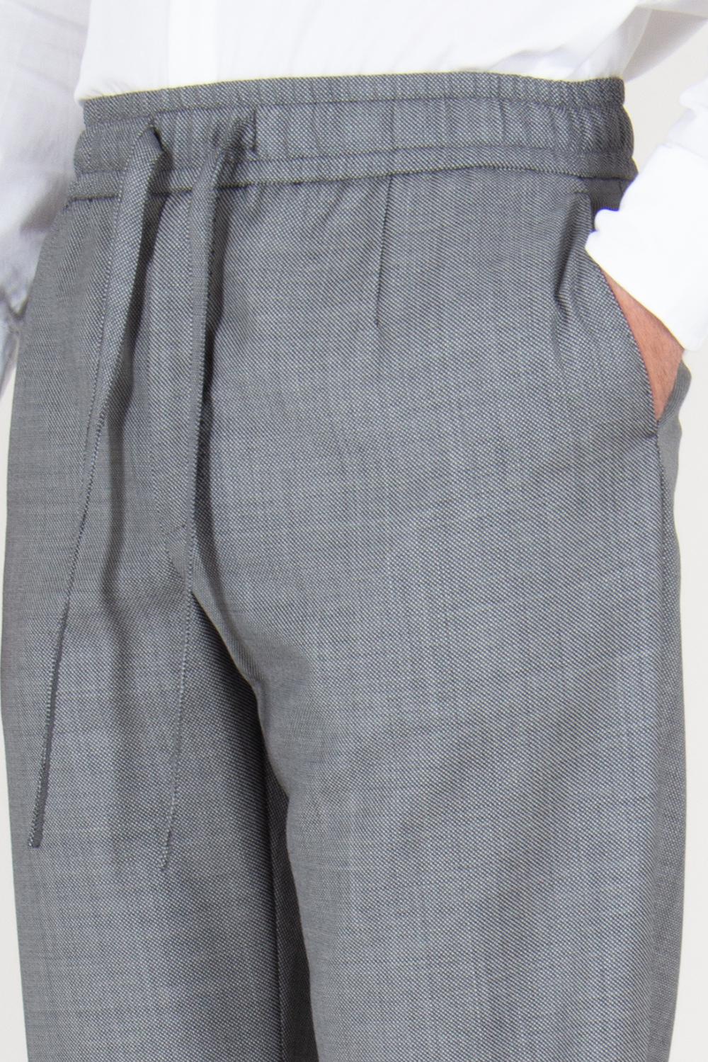 DOLCE & GABBANA Regular Fit Tailored Virgin wool Drawcord Trousers