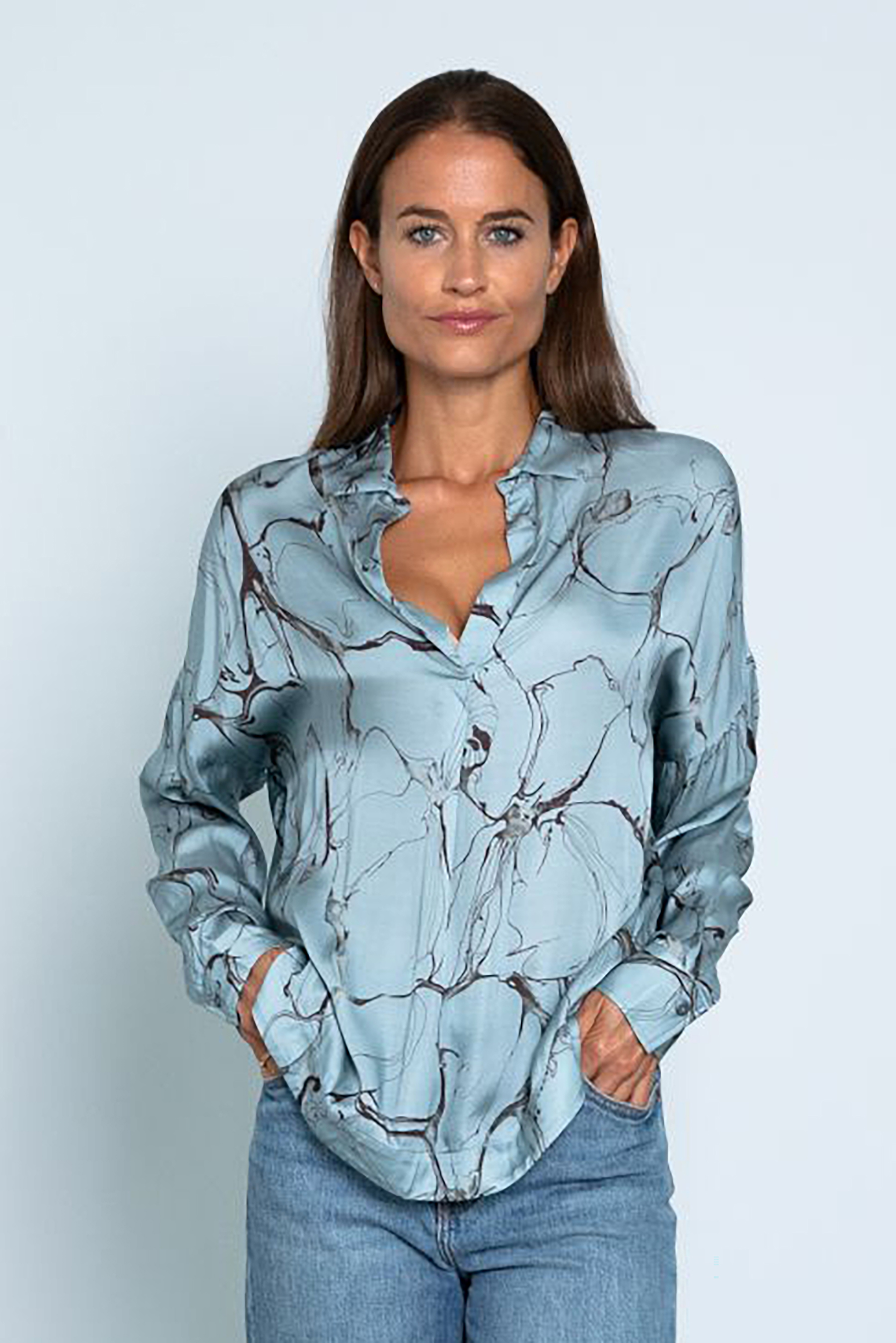0039 ITALY Patterned Viscose Blouse Derry LA 0039 ITALY Patterned Viscose Blouse Derry LA