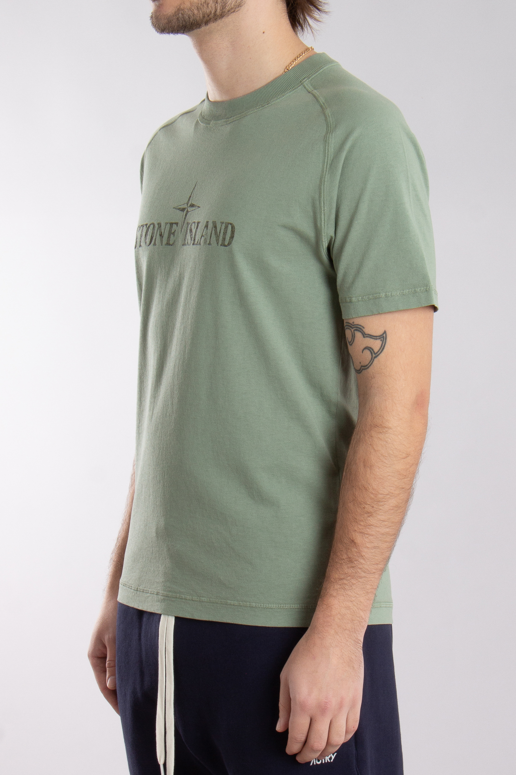 STONE ISLAND Institutional Two Print Organic Cotton Jersey T-Shirt
