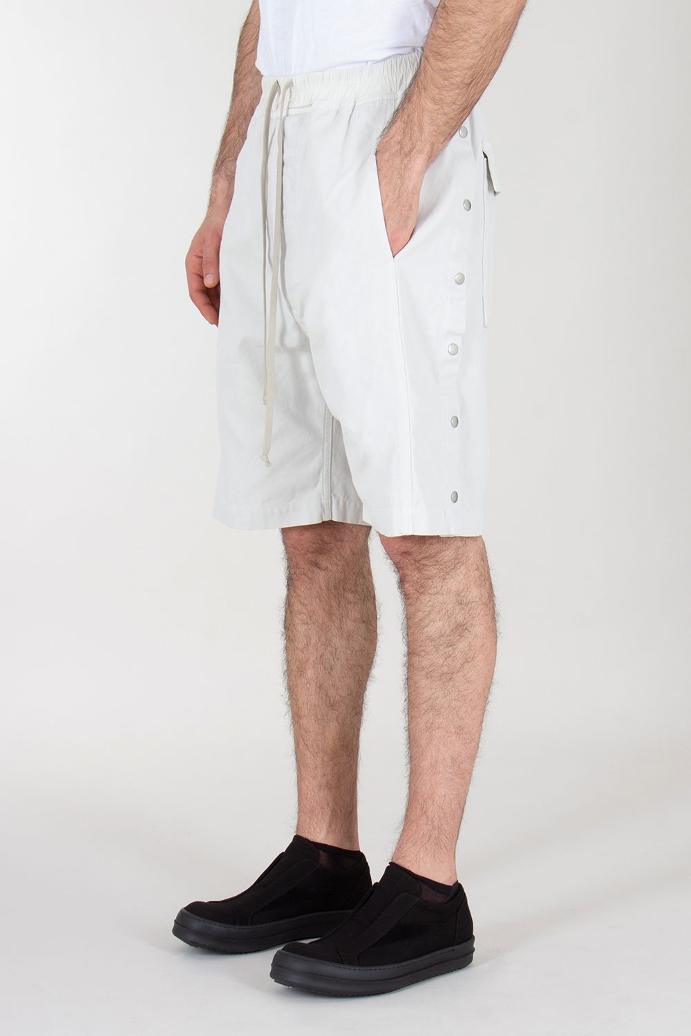 RICK OWENS DRKSHDW Wide Pusher Cotton Canvas Shorts 