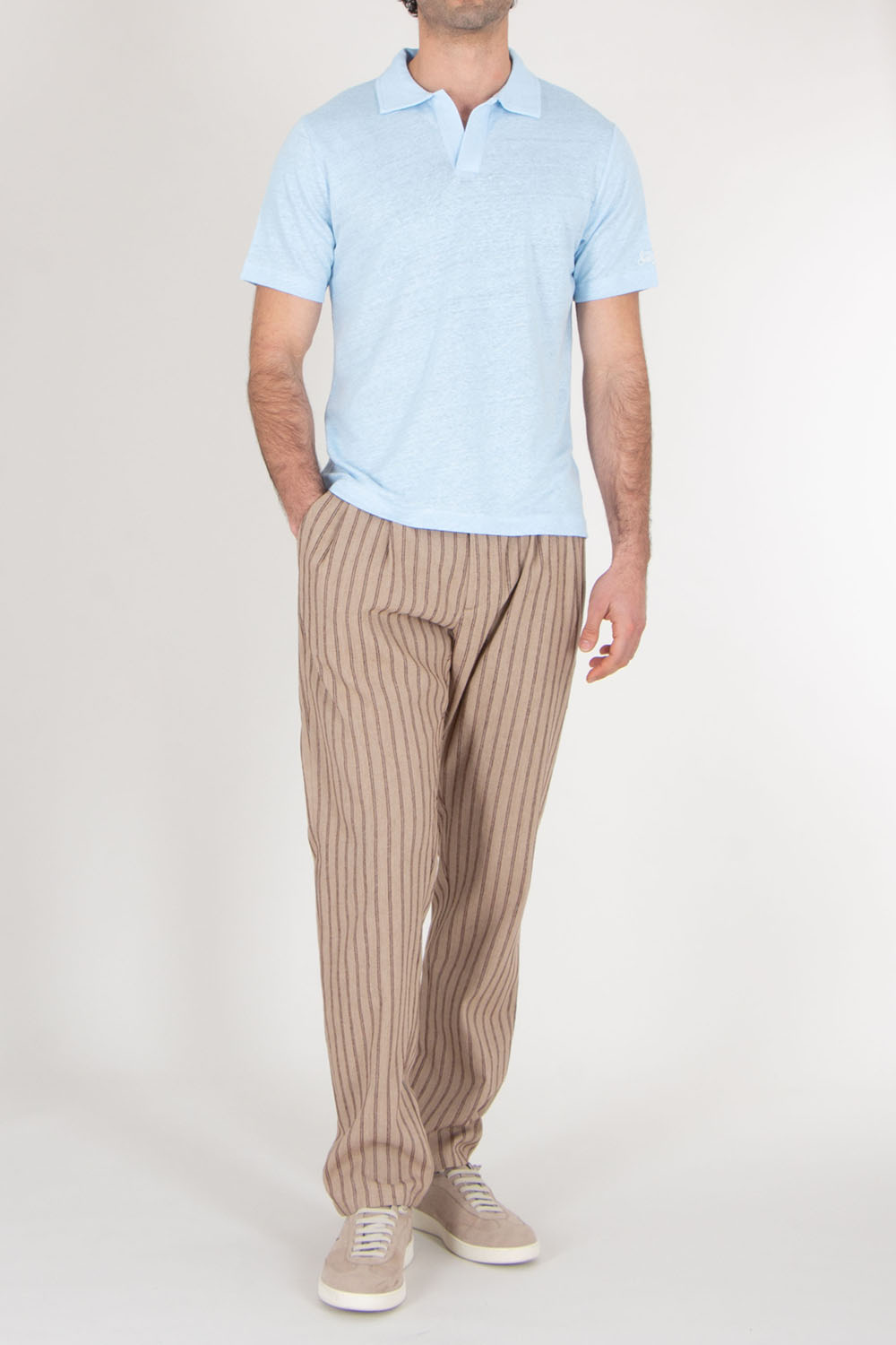 MC 2 SAINT BARTH Linen Jersey Polo Shirt Fraser