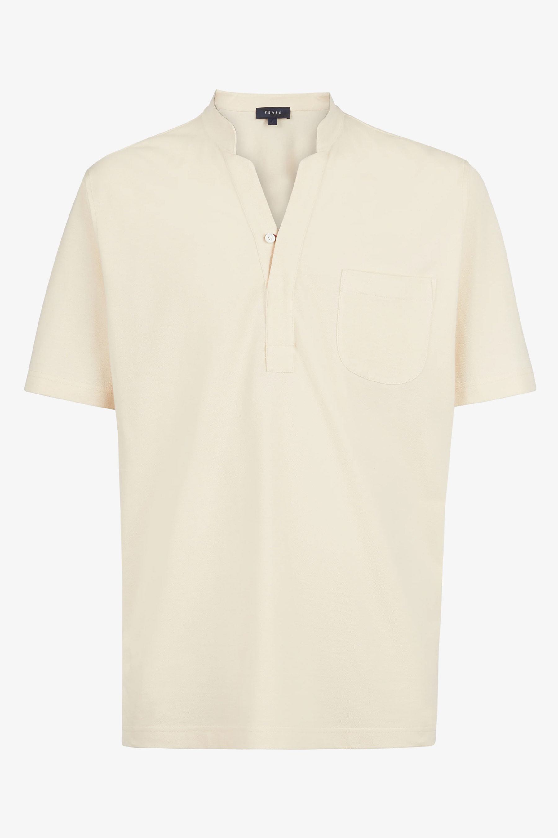 SEASE Regular Fit Cotton Piqué Polo Shirt Fish Tail Short Bluse, Kleidung, T-shirt, Leinen, Hemd