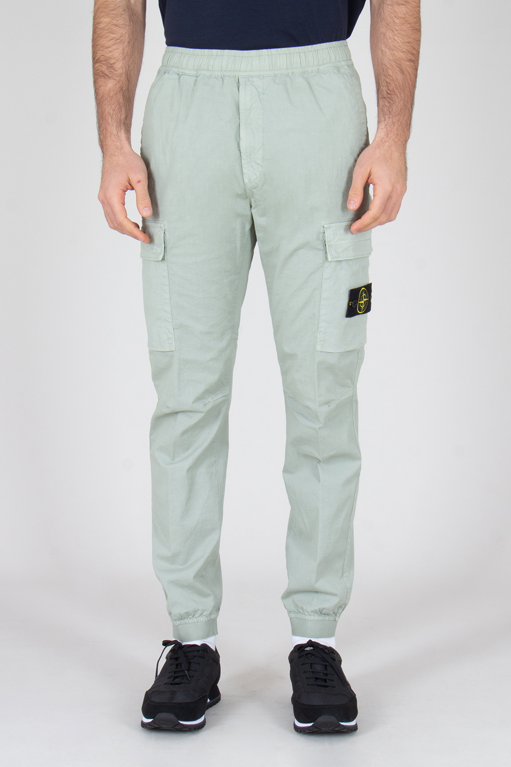 STONE ISLAND Regular Tapered Fit Organic Cotton Stretch Broken Twill Cargo Pants