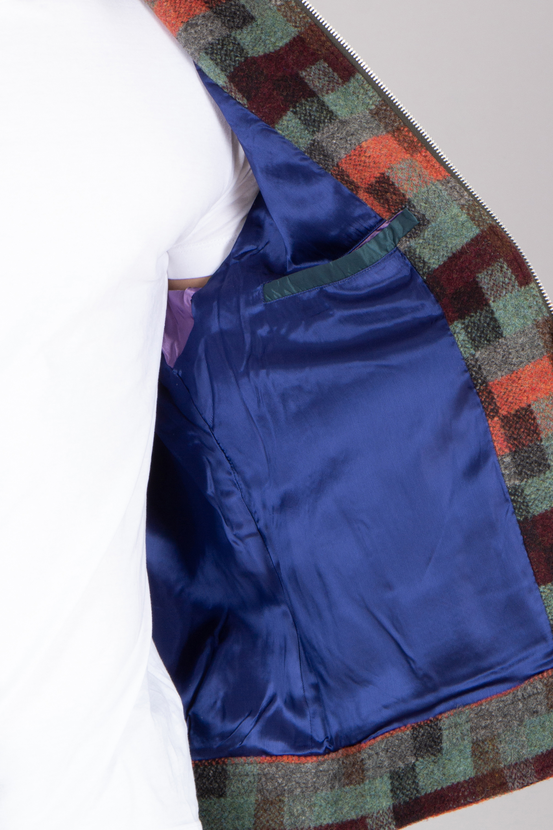 PAUL SMITH Regular Fit Jacquard Check Wool Zip Jacket Bluse, Tasche, Handtasche, Mantel, Kleid