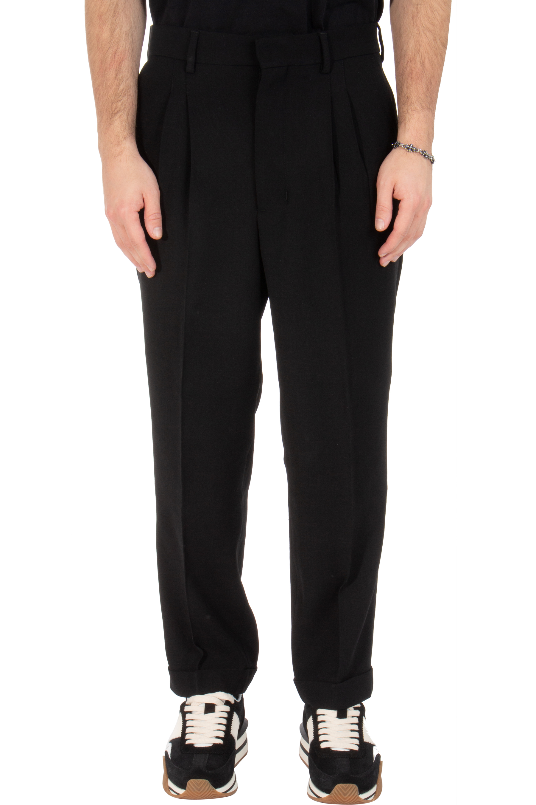 AMI PARIS Carrot Fit Virgin Wool Blend Pants AMI PARIS Carrot Fit Virgin Wool Blend Pants