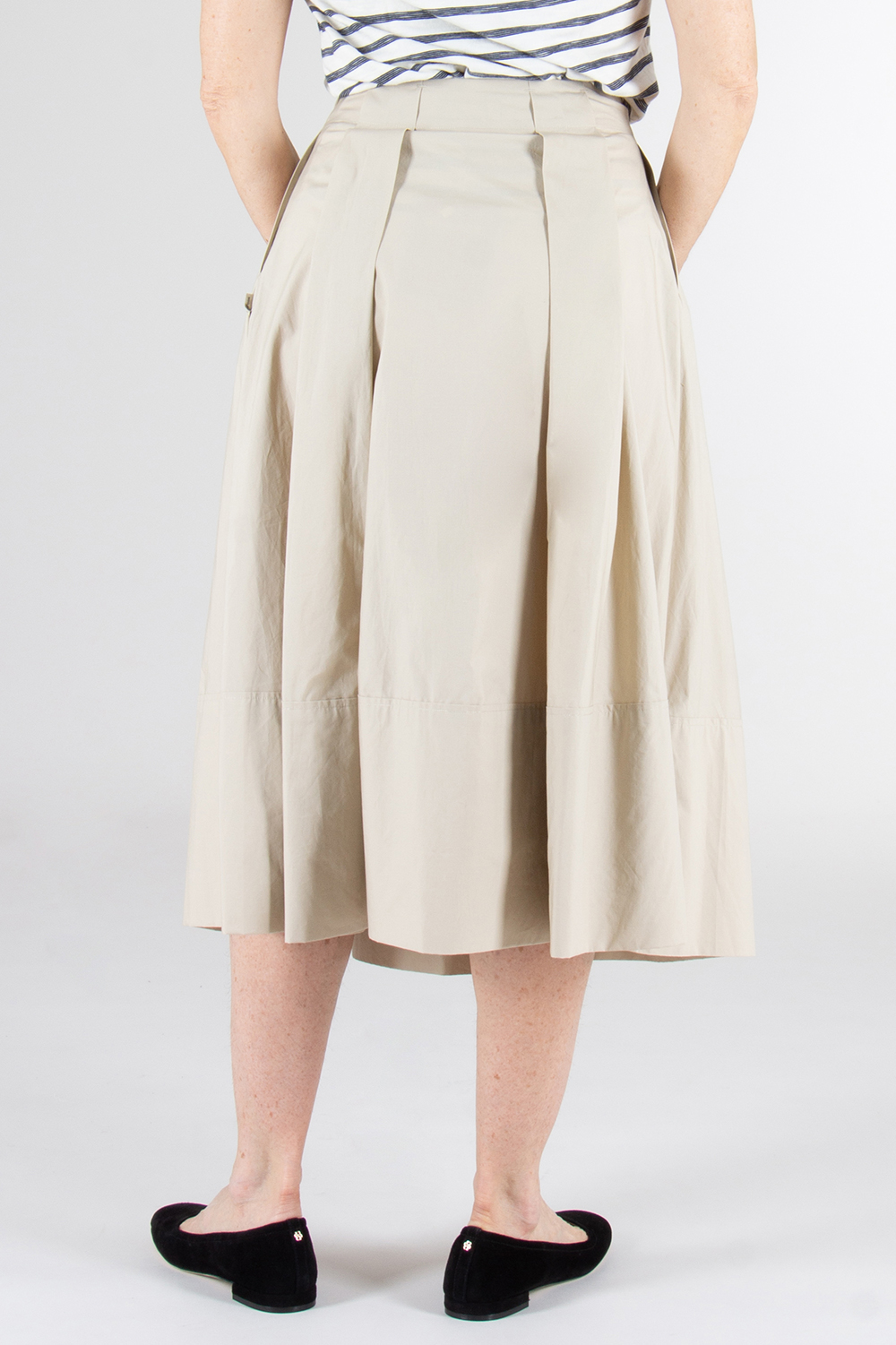 WOOLRICH Cotton Poplin Box Pleat Skirt