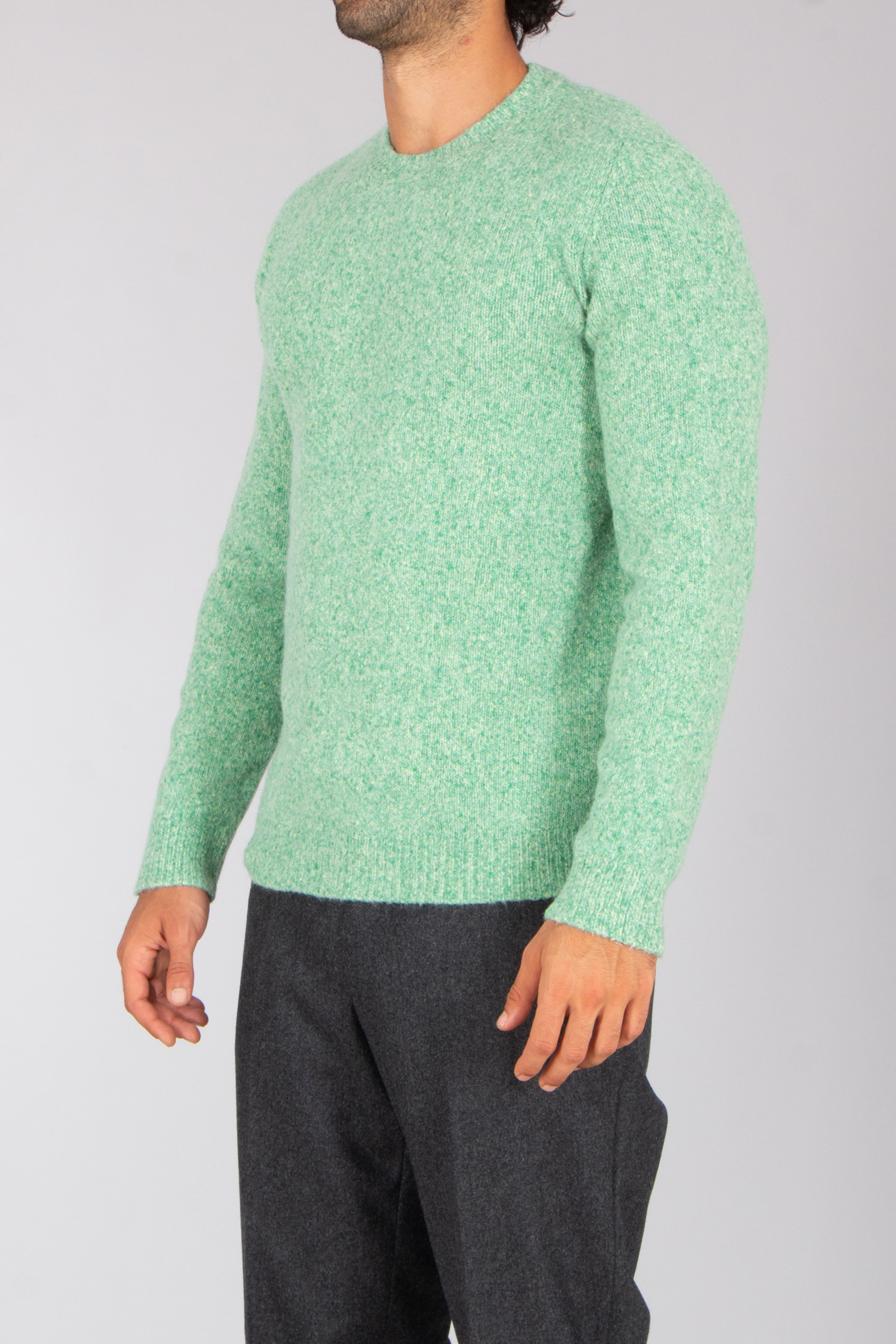 ROBERTO COLLINA Relaxed Fit Cotton-Baby Alpaca-Wool Blend Crew Neck Sweater Bekleidung, Strickwaren, Pullover, Langarm, Ärmel