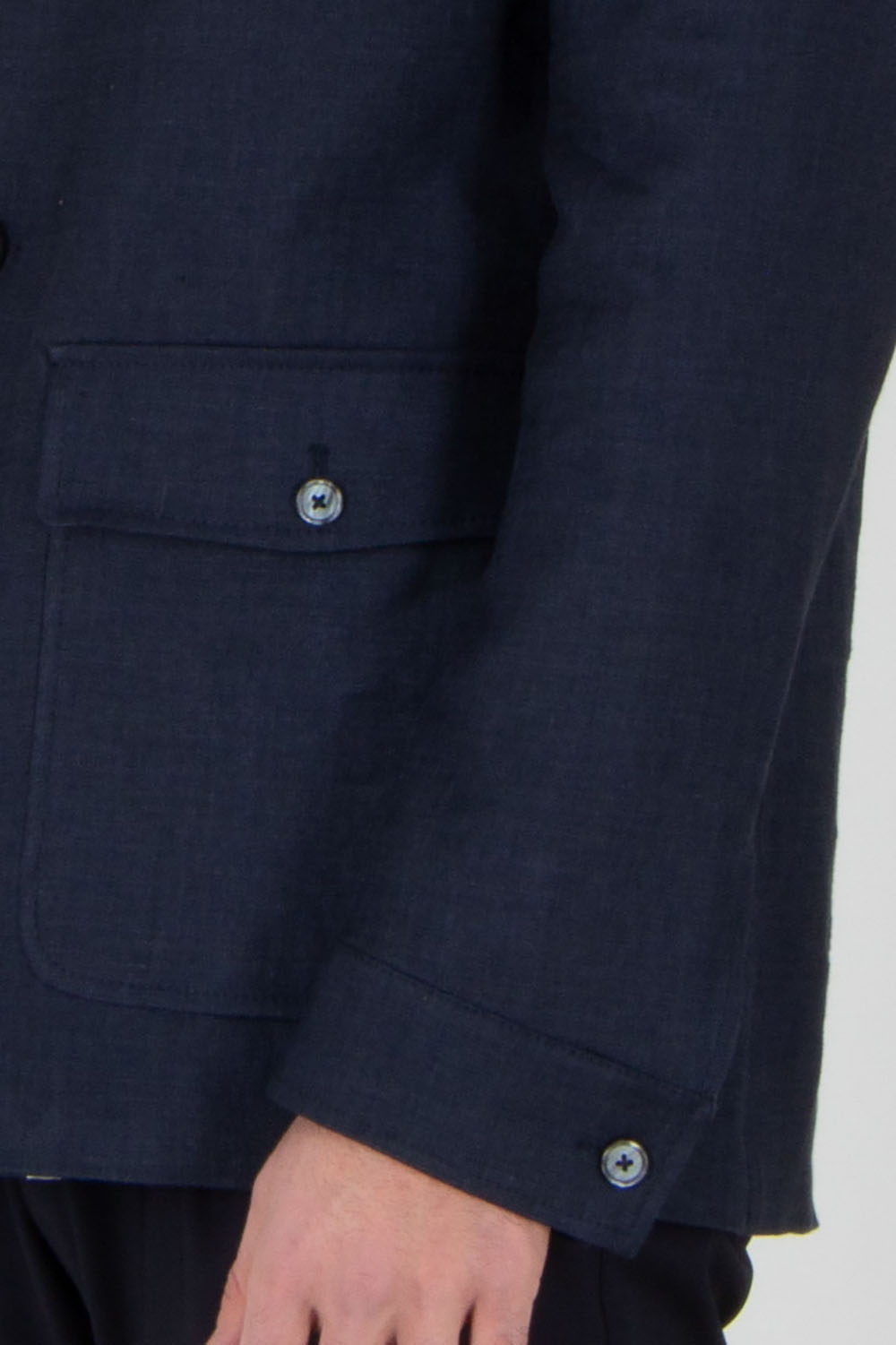 DRESSLER Regular Fit Linen-Lyocell Stretch Blend Overshirt Sedico