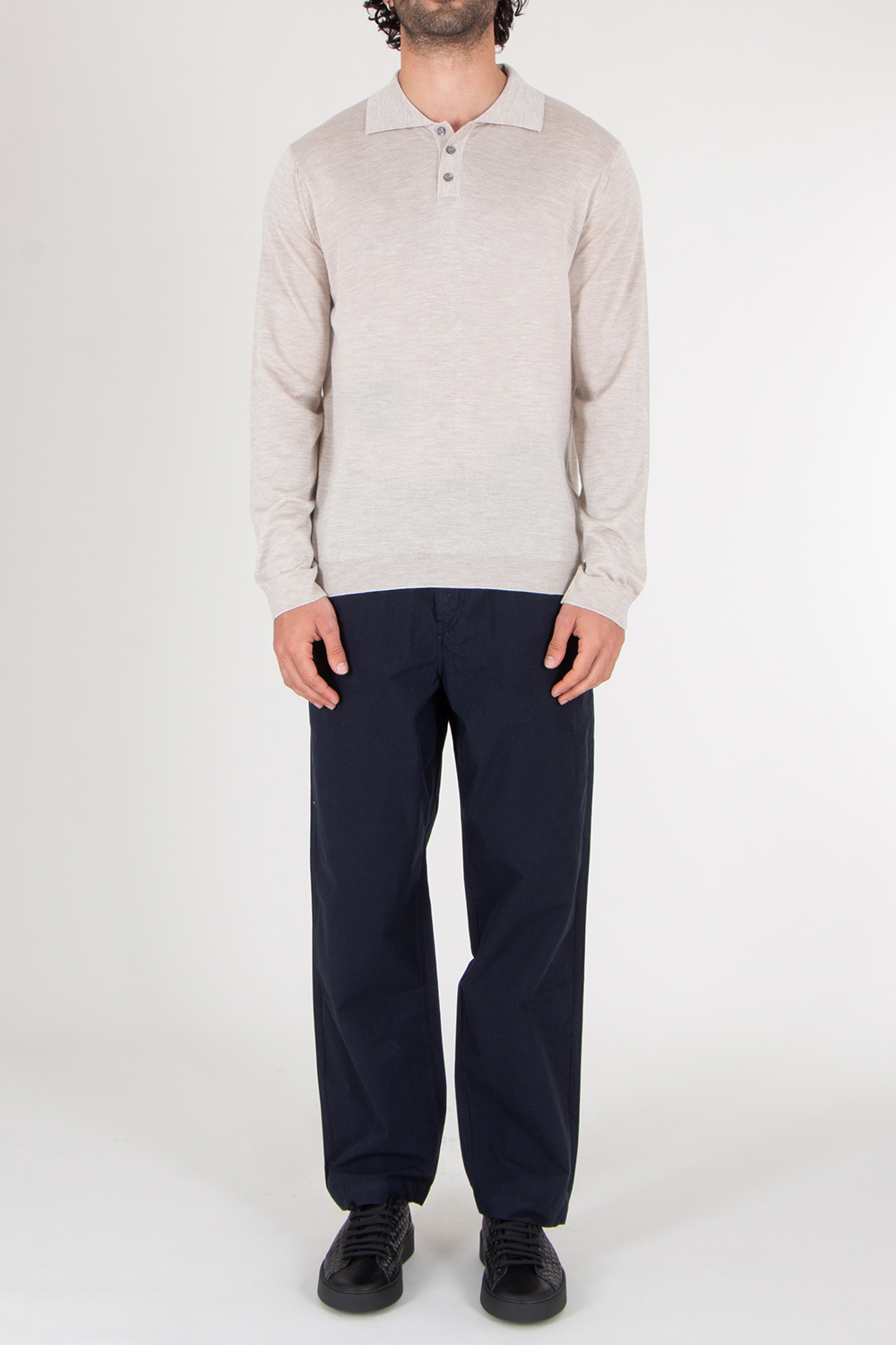 ROBERTO COLLINA  Soft Cashmere Silk Polo Shirt