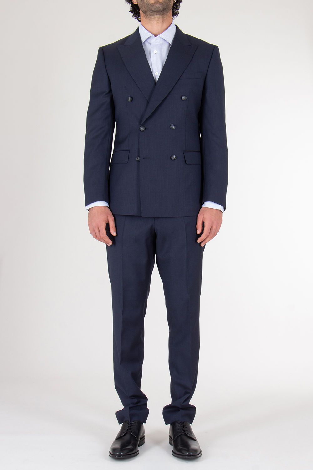 BOSS Double Breasted Two Button Virgin Wool Suit