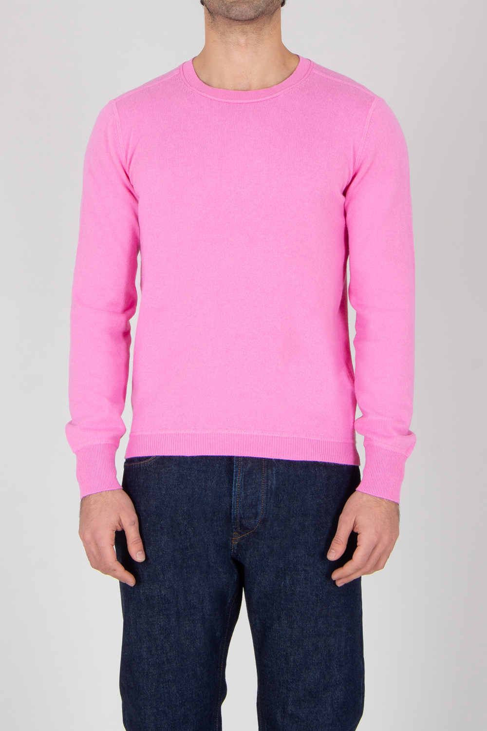 ALLUDE Regular Fit Cotton-Cashmere Blend Crew Neck Sweater