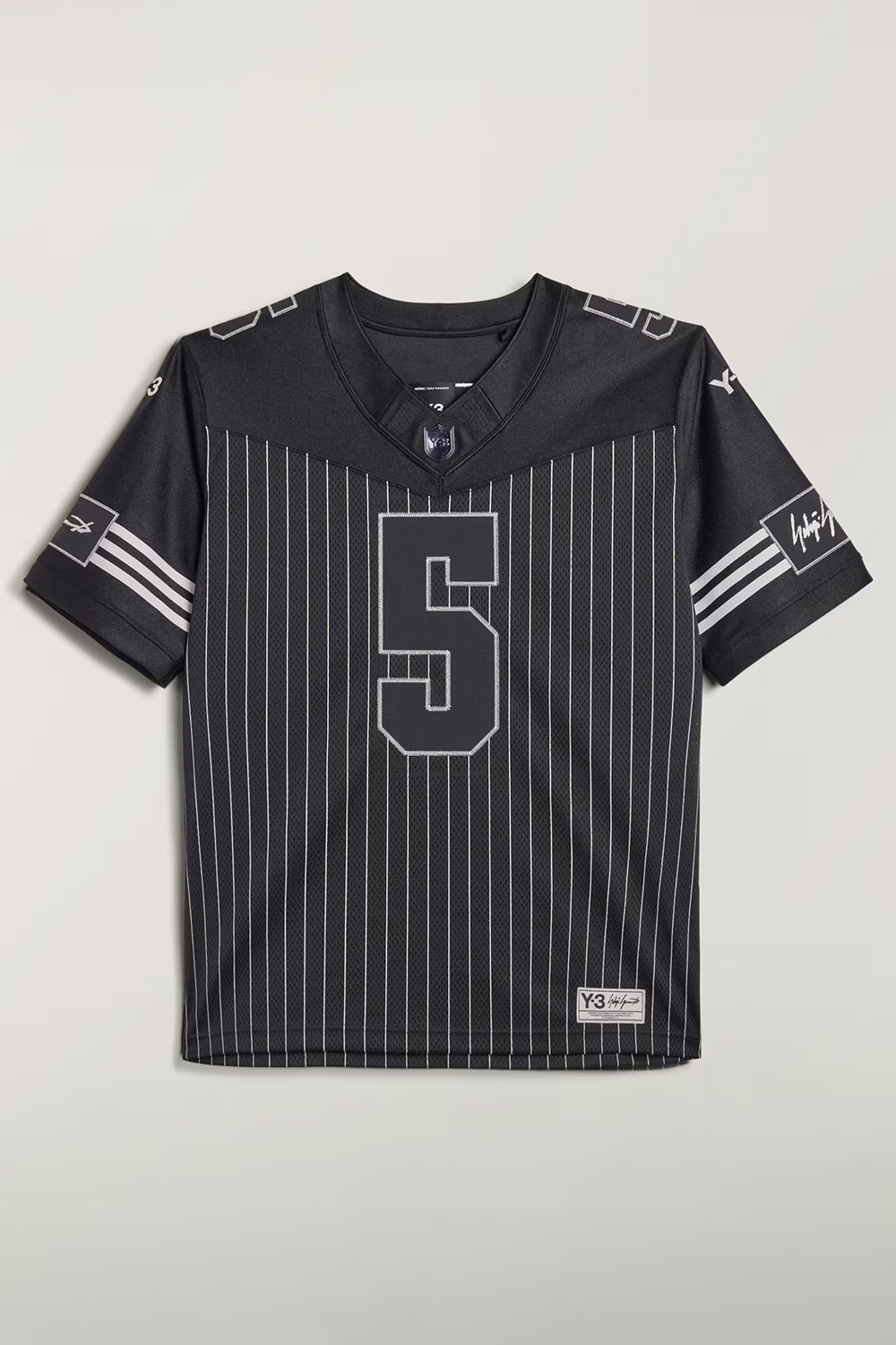 Y-3 Loose Fit Pinstripe Mesh Elite 5 American Football T-Shirt