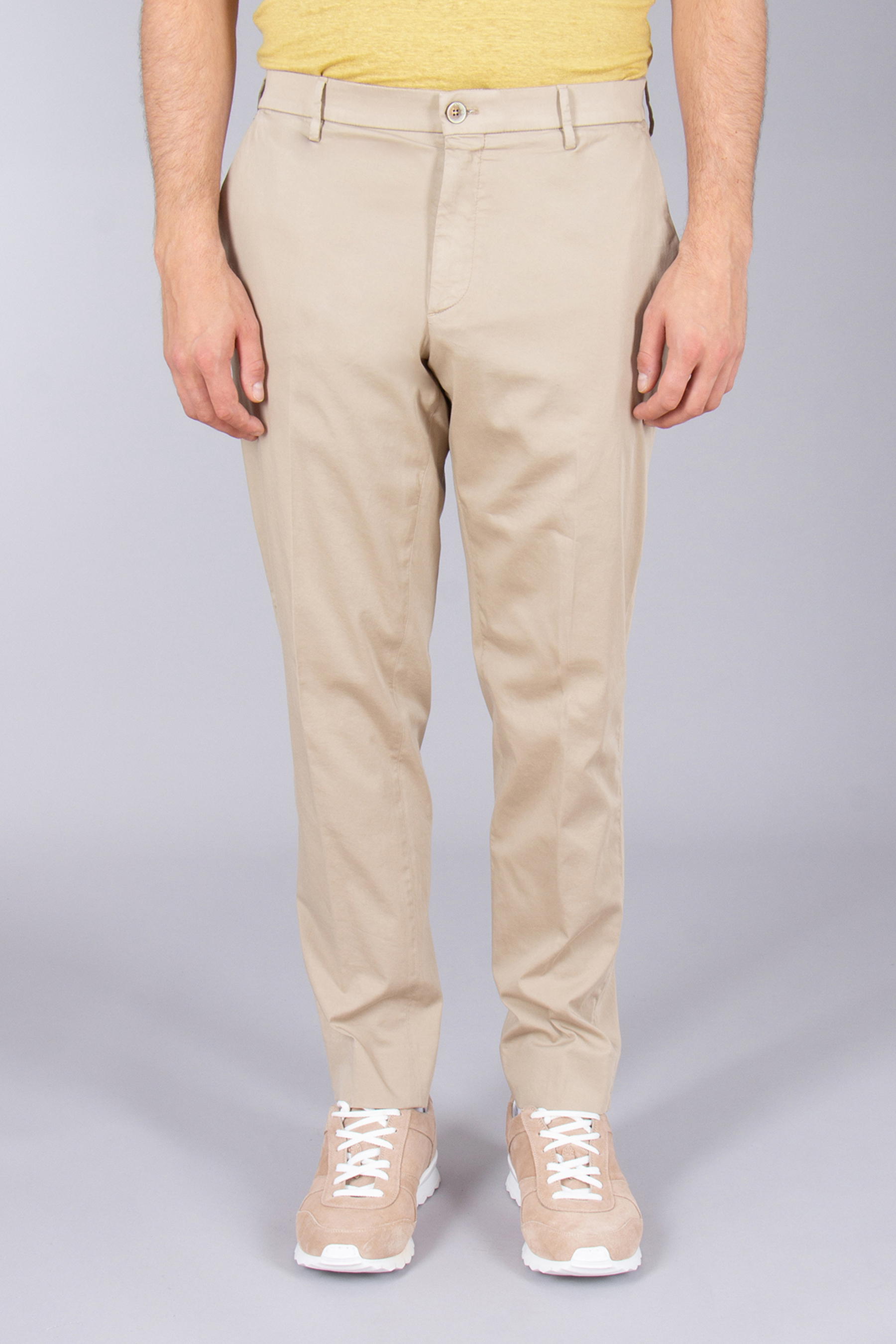 GTA Slim Fit Cotton-Silk Strech Pants Davide