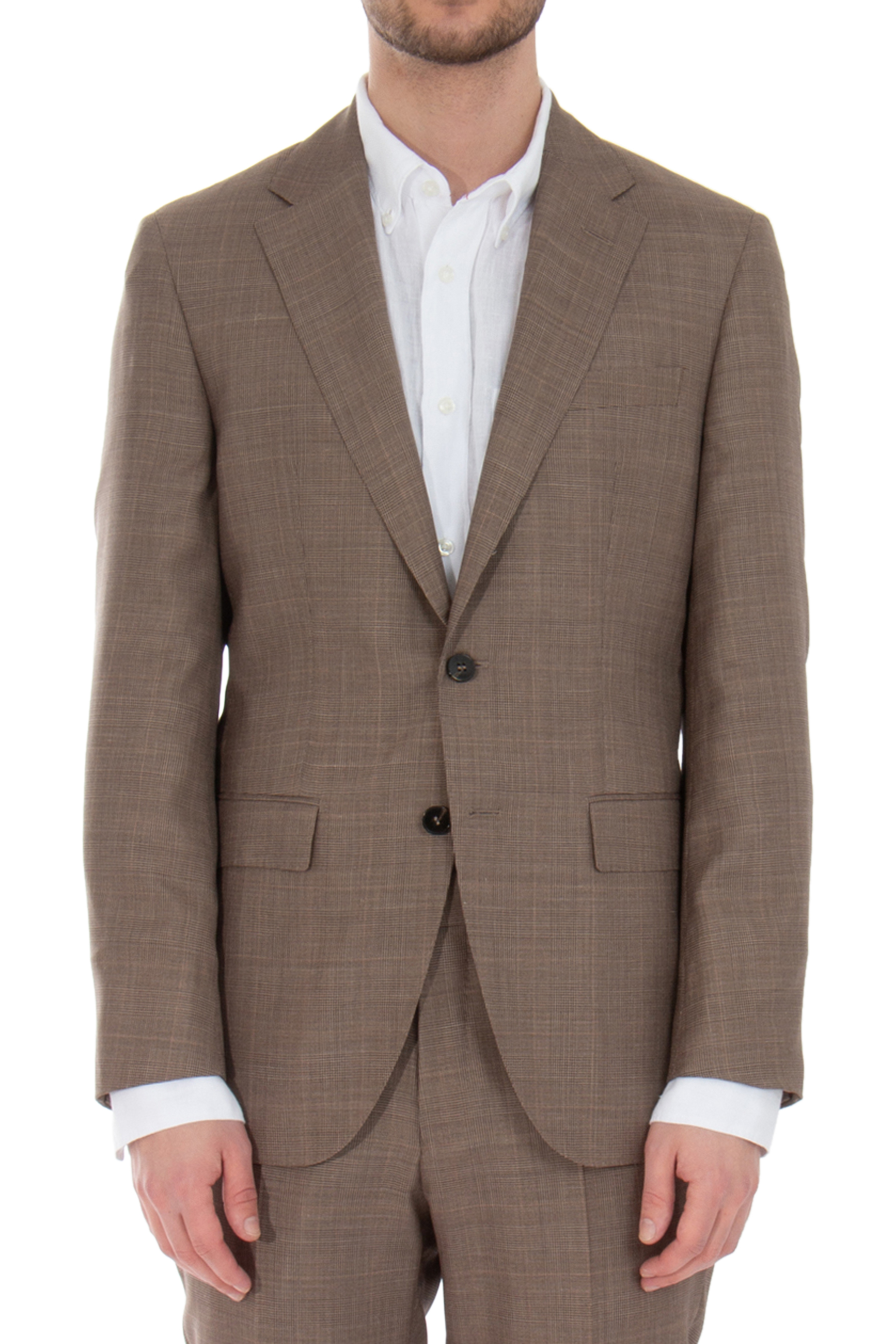 BOSS Checked Slim Fit Virgin Wool-Silk-Linen Blend Suit L-Harvers BOSS Checked Slim Fit Virgin Wool-Silk-Linen Blend Suit L-Harvers