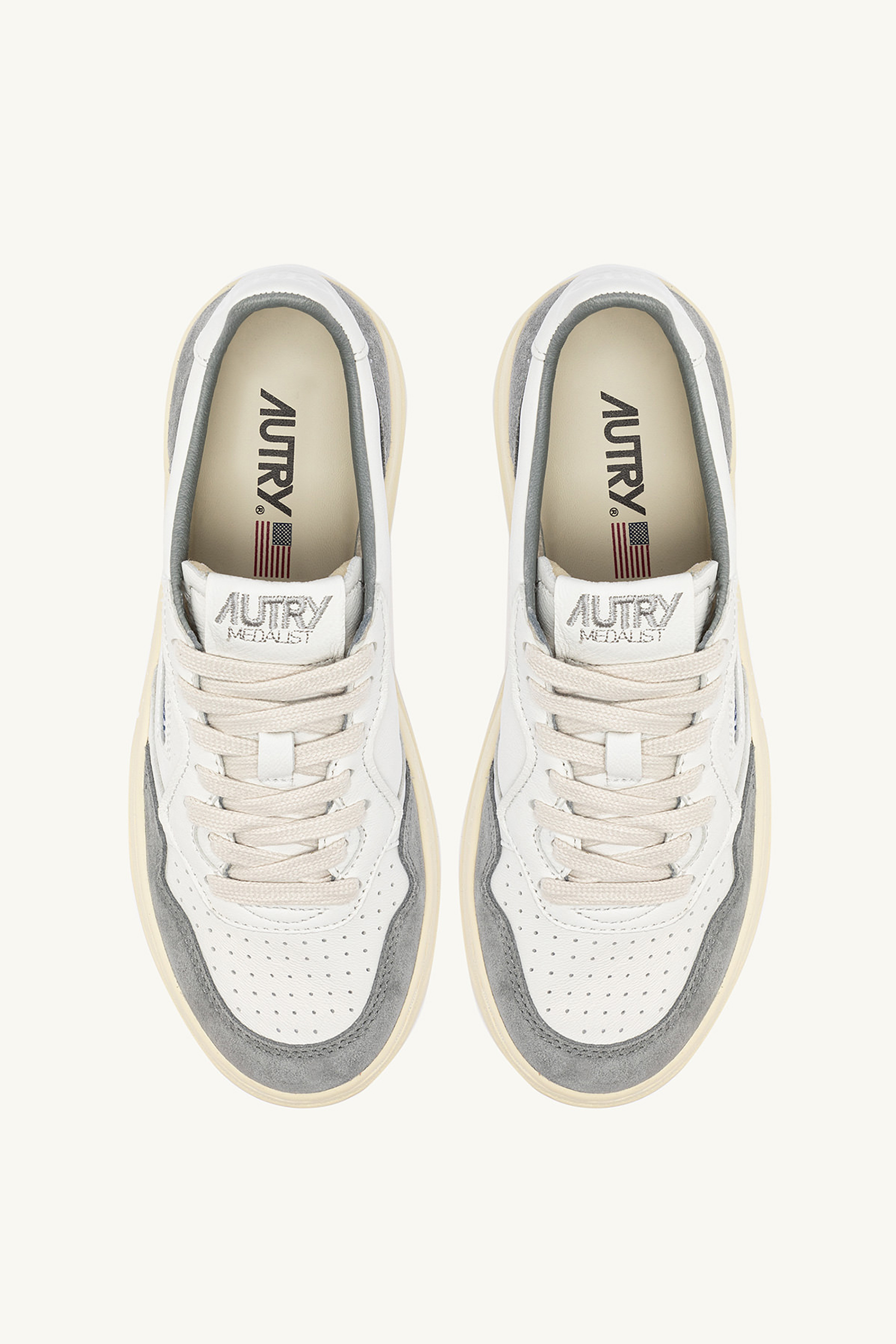 AUTRY Stone Milling Goat Leather & Suede Sneakers Medalist Low AUTRY Stone Milling Goat Leather & Suede Sneakers Medalist Low