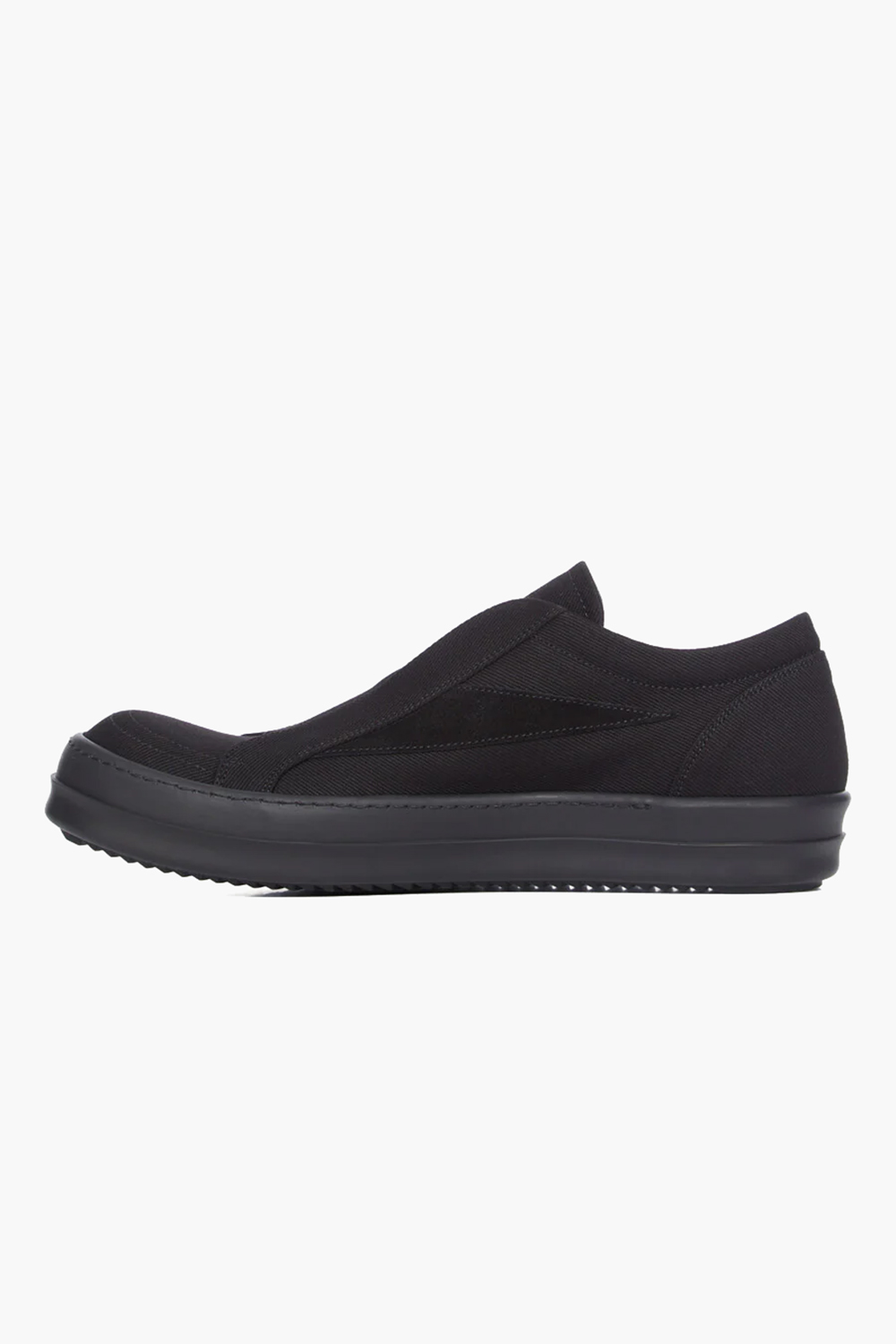 RICK OWENS DRKSHDW Overdyed Denim & Suede Laceless Vintage Sneakers 