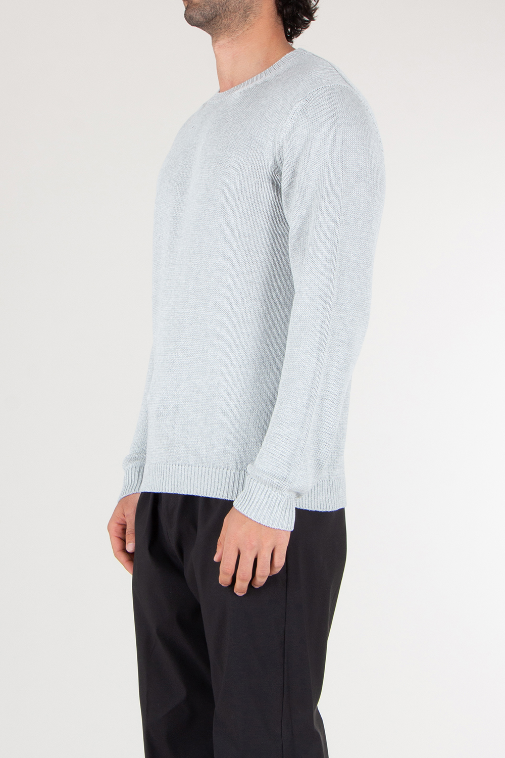 ROBERTO COLLINA Regular Fit Silk Fisherman Knit Sweater