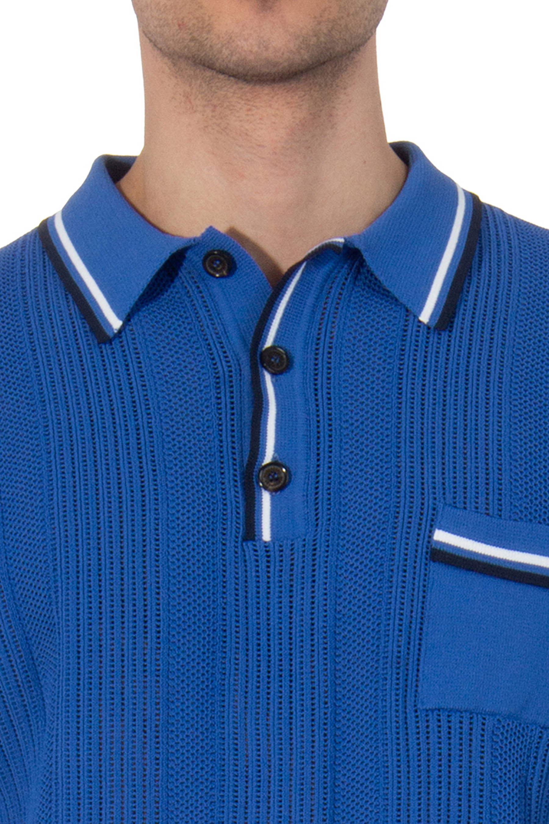 DSQUARED2 Knitted Openwork Cotton Blend Polo Shirt