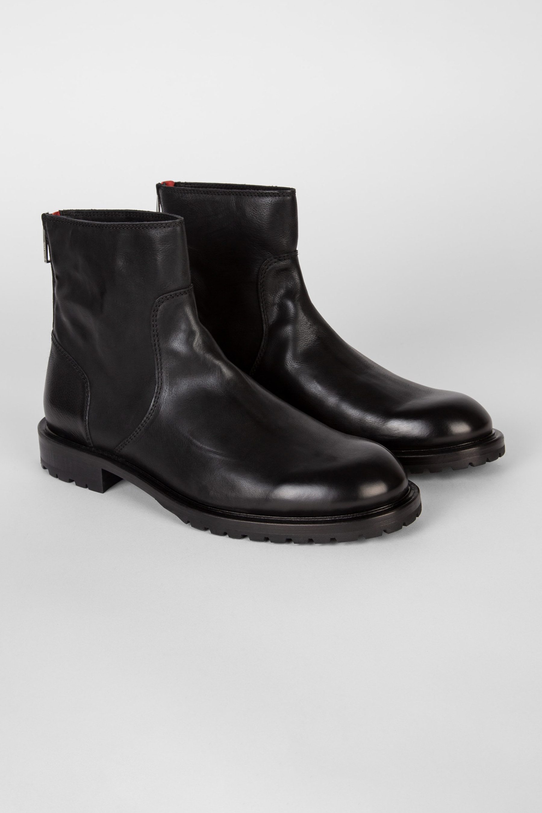 PAUL SMITH Leather Ankle Boots Falk Bekleidung, Schuhwerk, Schuh, Stiefel