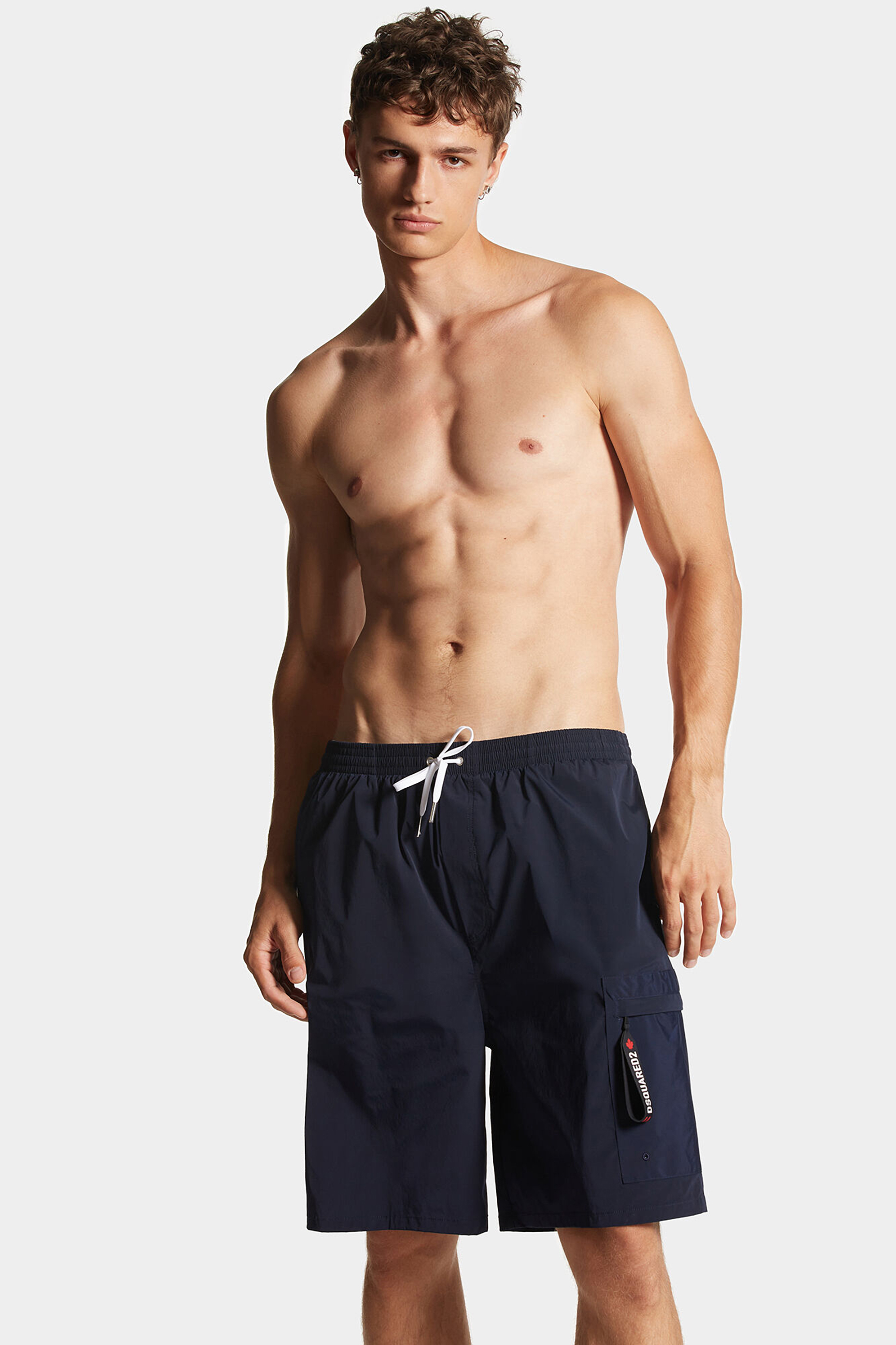 DSQUARED2 Nylon Stretch Tape Boxer Swim Shorts