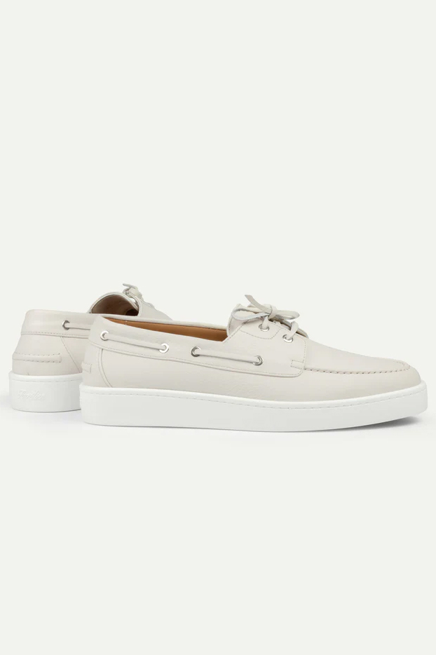 AURÉLIEN Ivory Grain Boat Sneakers