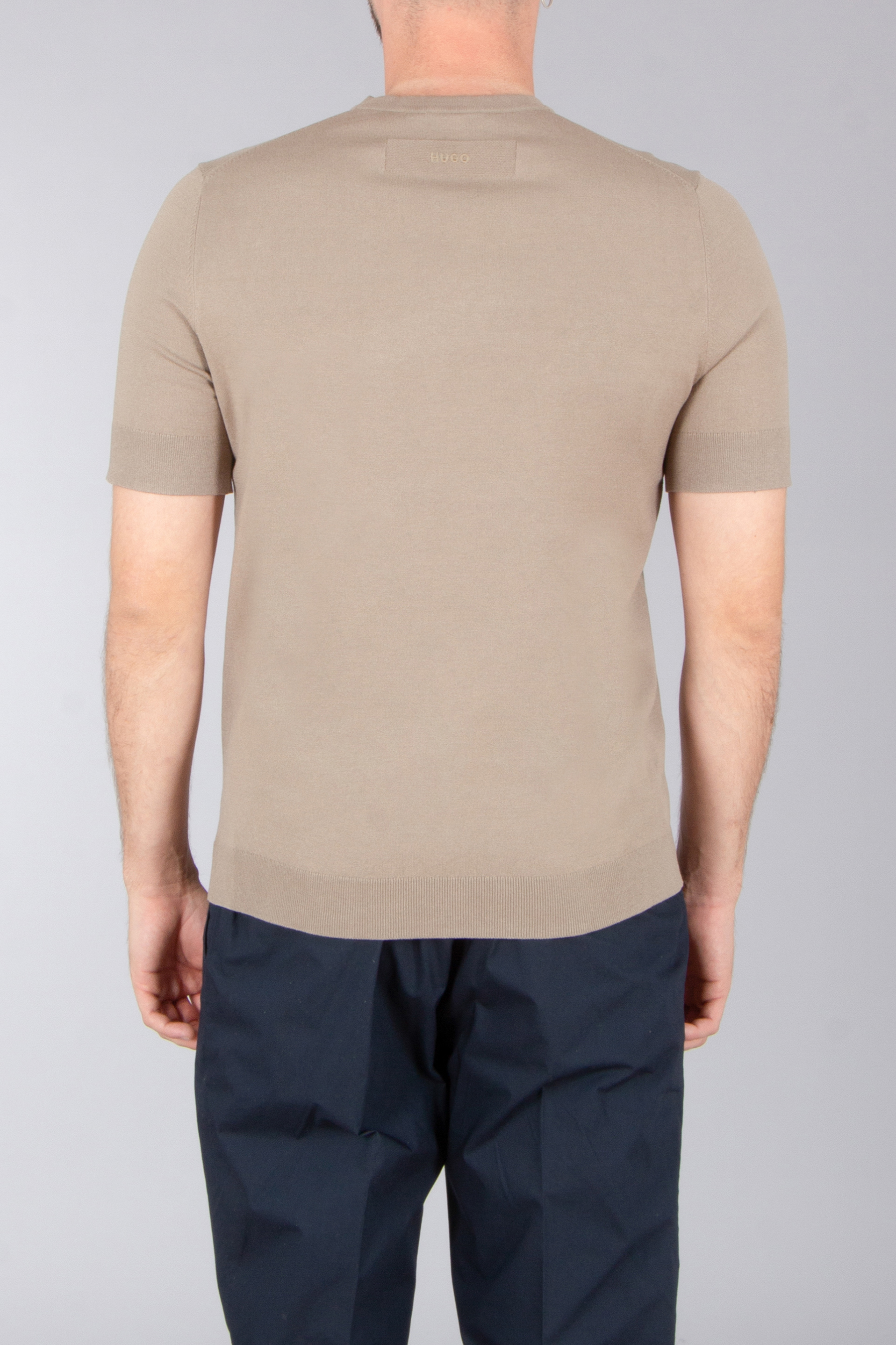 HUGO Slim Fit Viscose Blend Short-Sleeve Sweater San Carl T-shirt, Leinen, Erwachsener, Mann, Person
