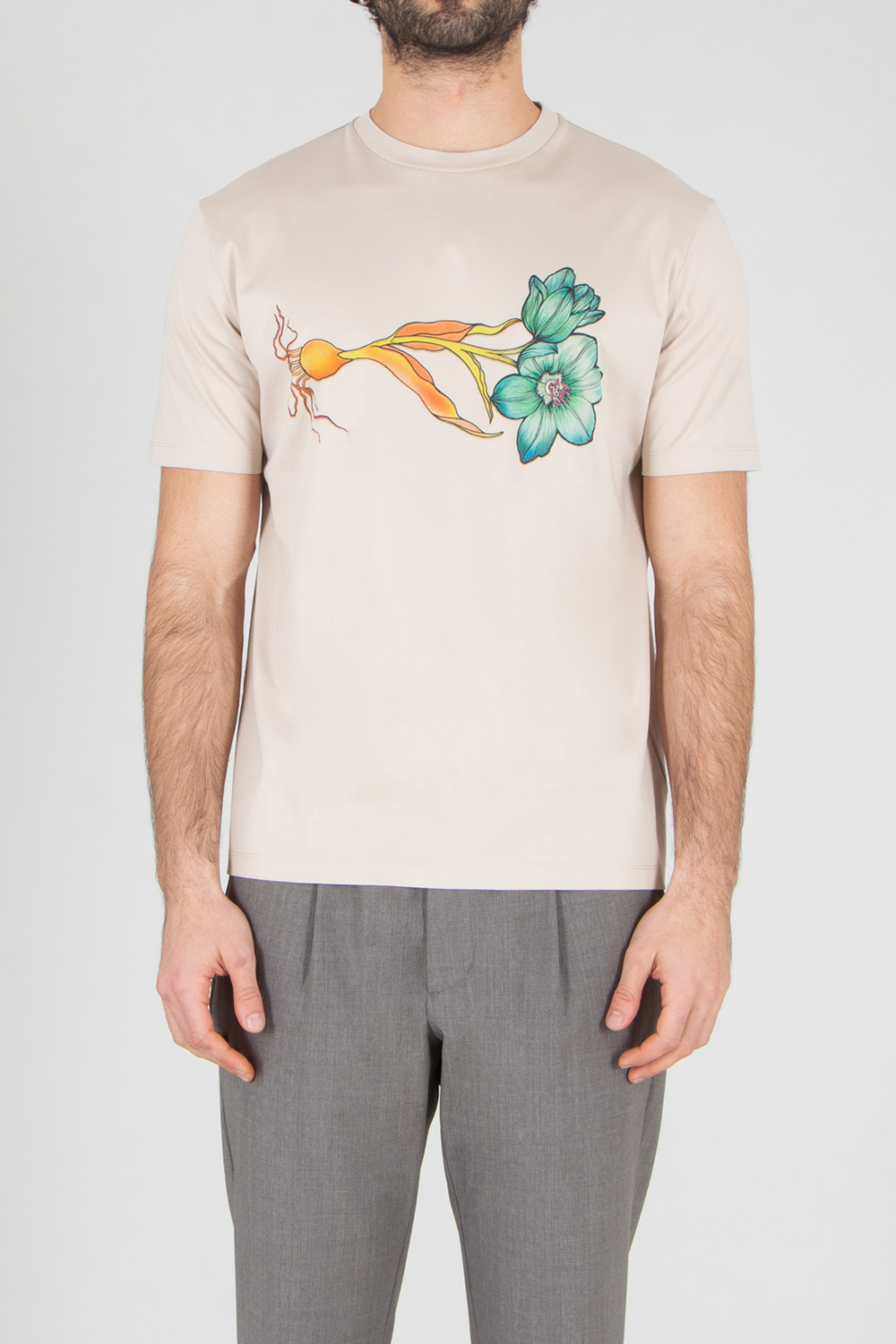 PAUL SMITH Regular Fit Flower Print Cotton Jersey T-Shirt