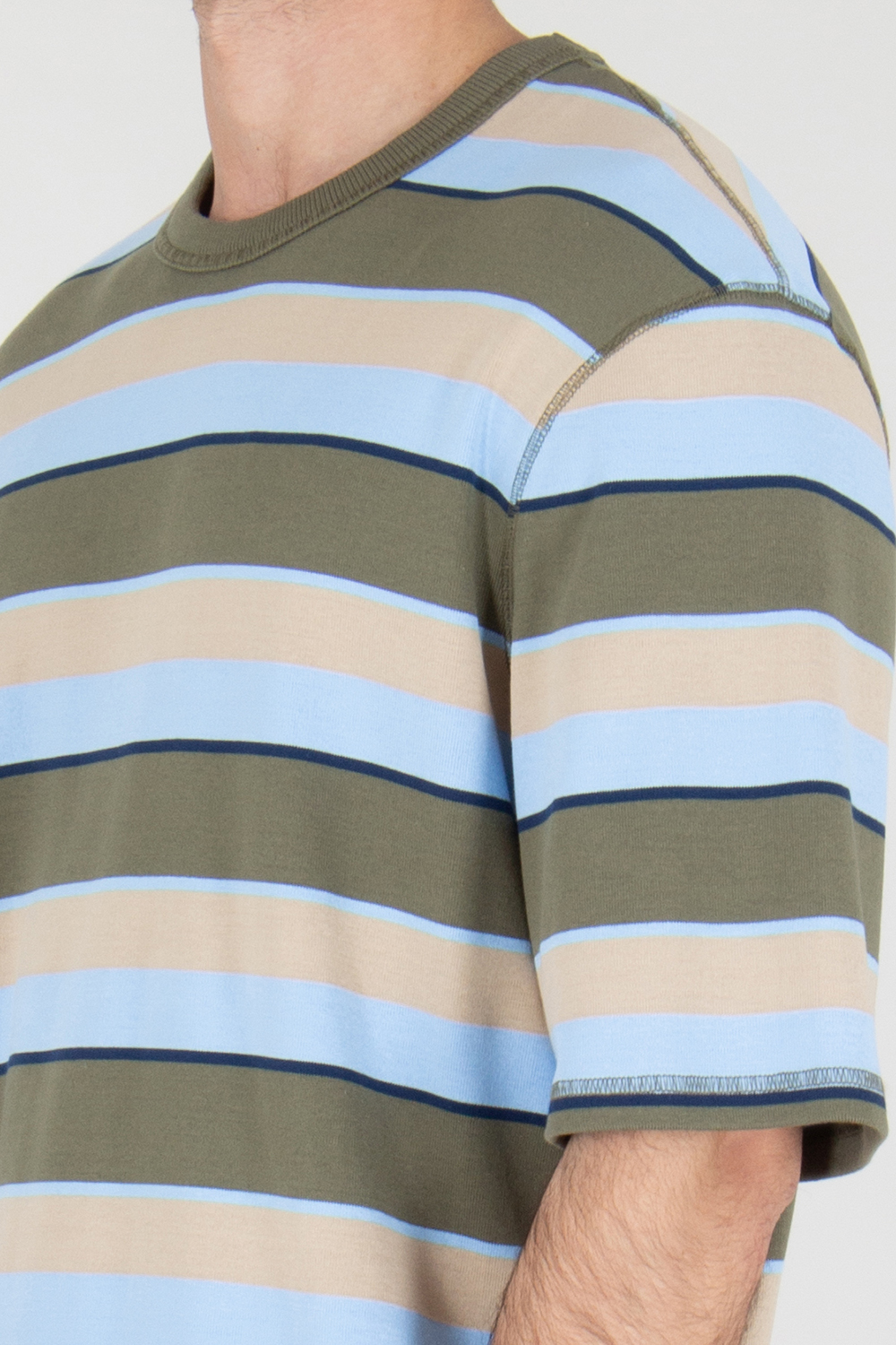 AMI PARIS Oversized Striped Cotton T-Shirt