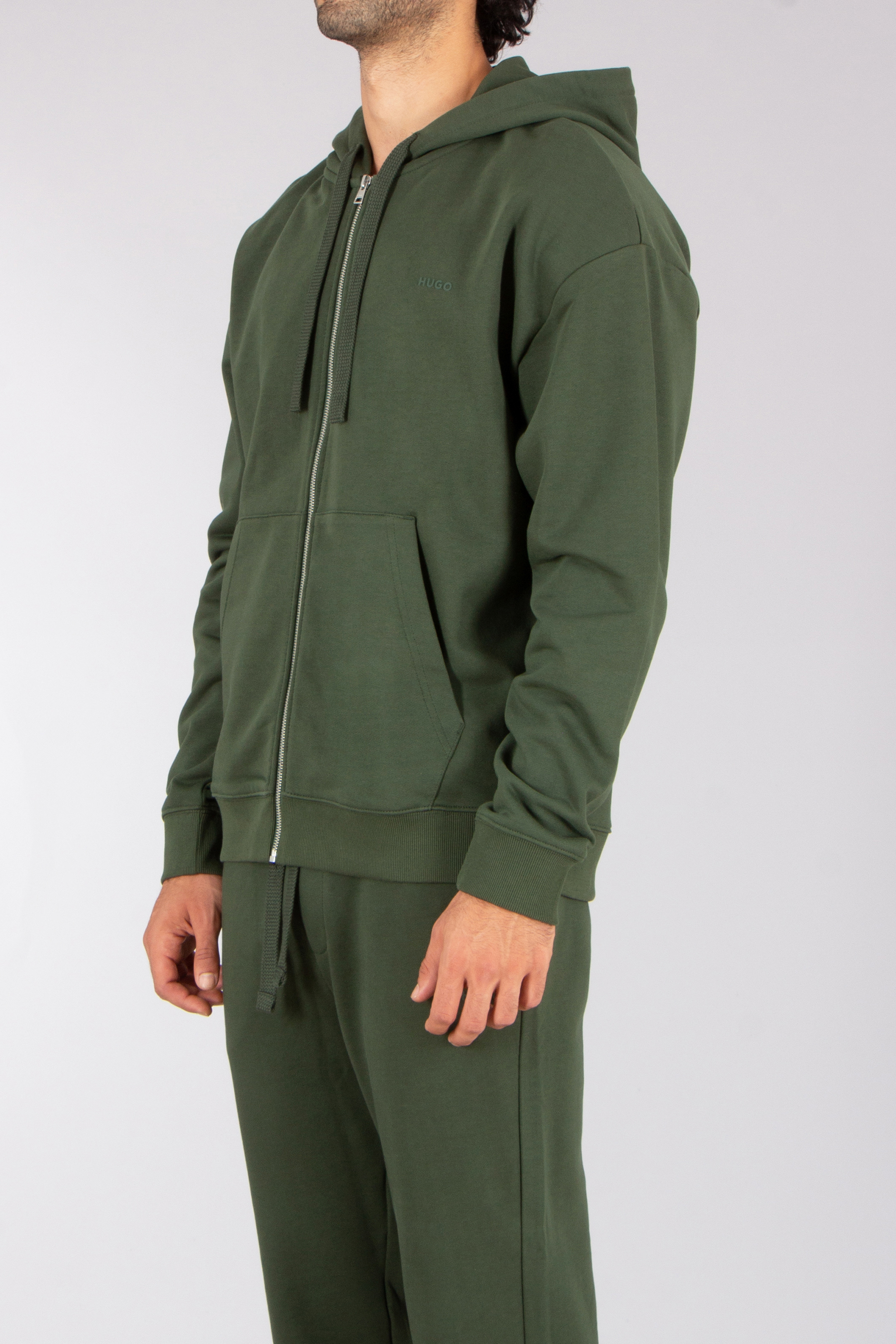 HUGO Relaxed Fit Cotton French Terry Zip-Up Hoodie Dapozip Vlies, Mantel, Langarm, Pullover, Sweatshirt