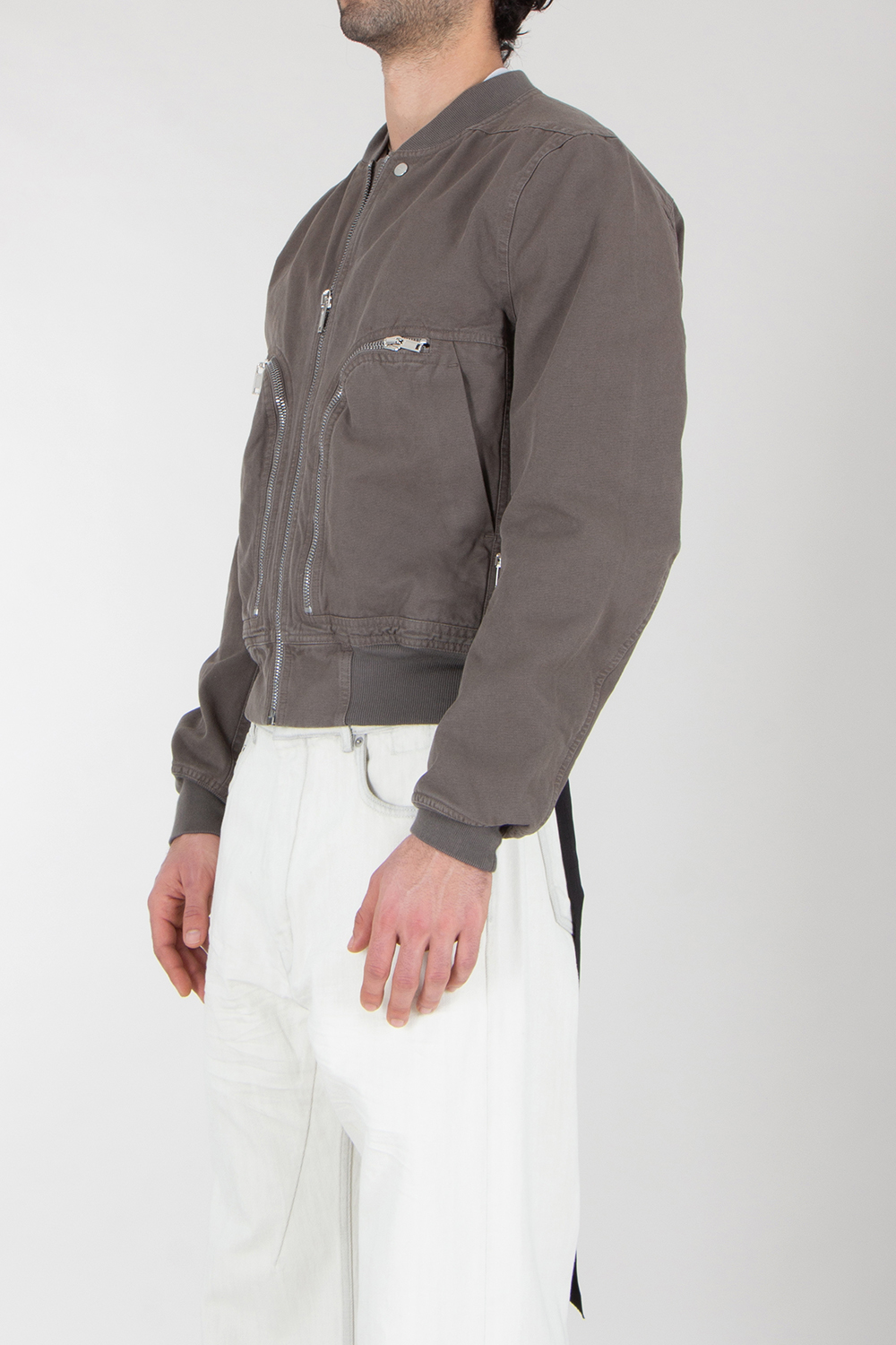 RICK OWENS DRKSHDW Regular Fit Organic Cotton Bomber Jacket Bauhaus Flight
