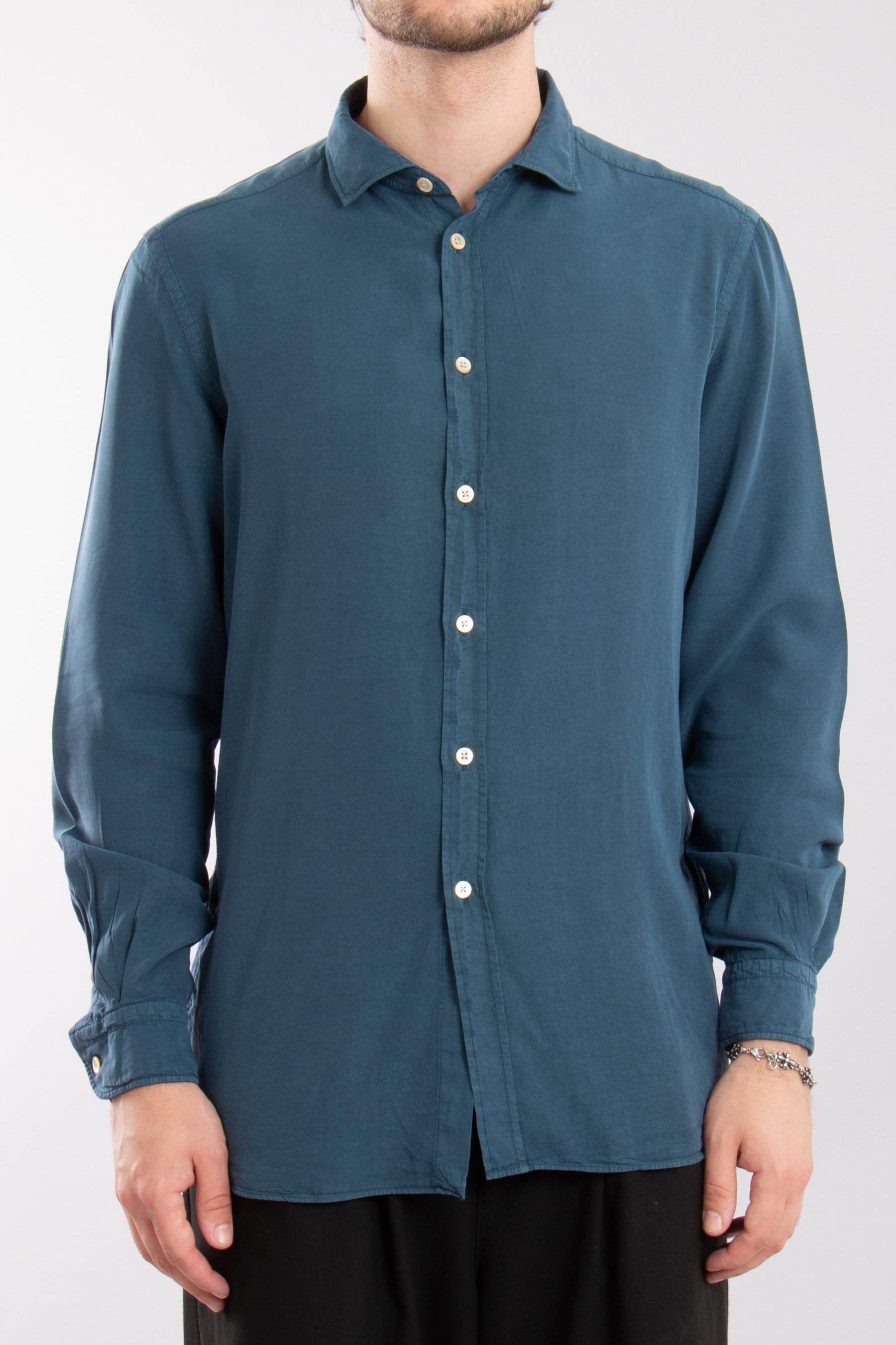 BOGLIOLI Regular Fit Four Elements Tencel Shirt