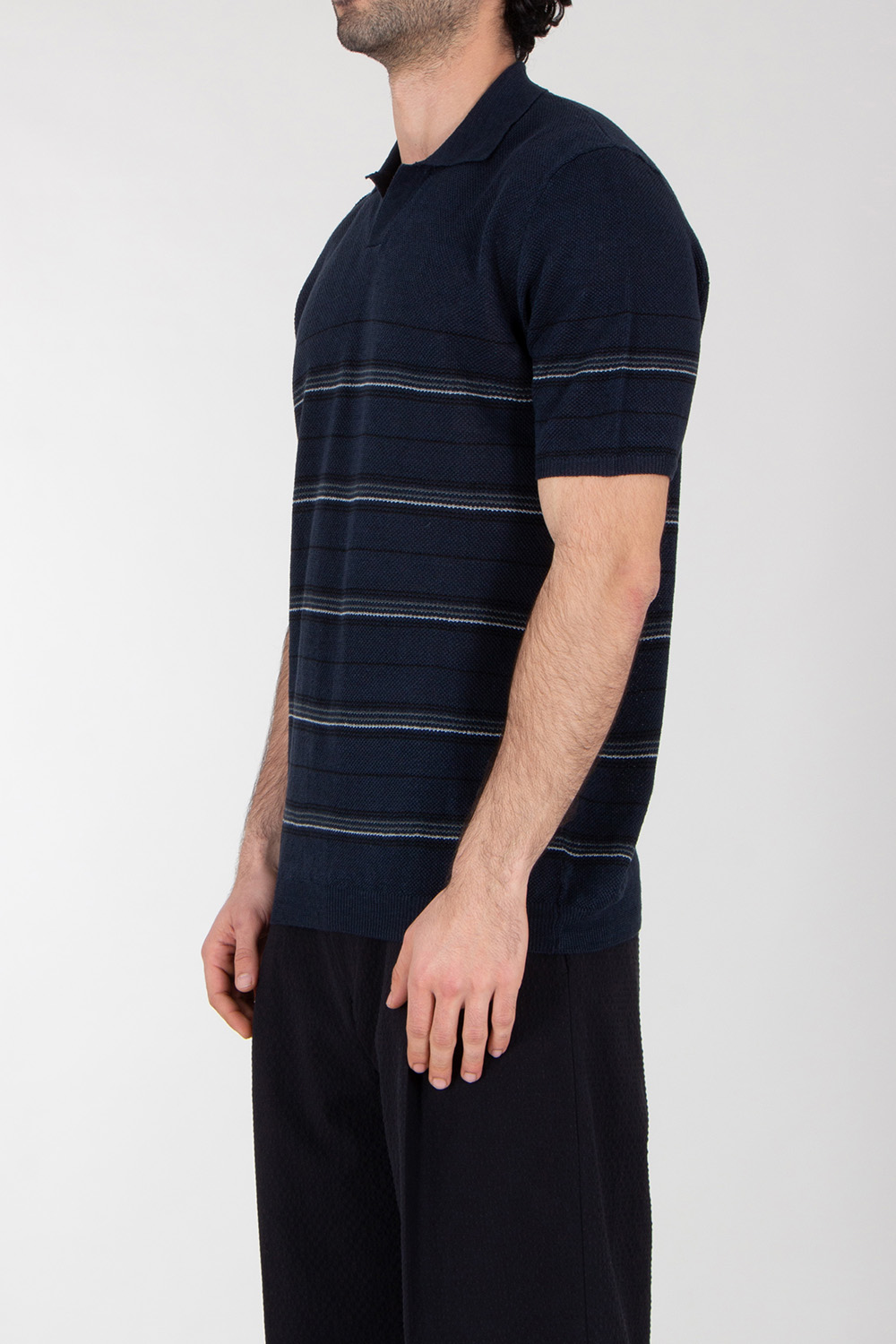 ROBERTO COLLINA Regular Fit Knitted Linen Polo Shirt