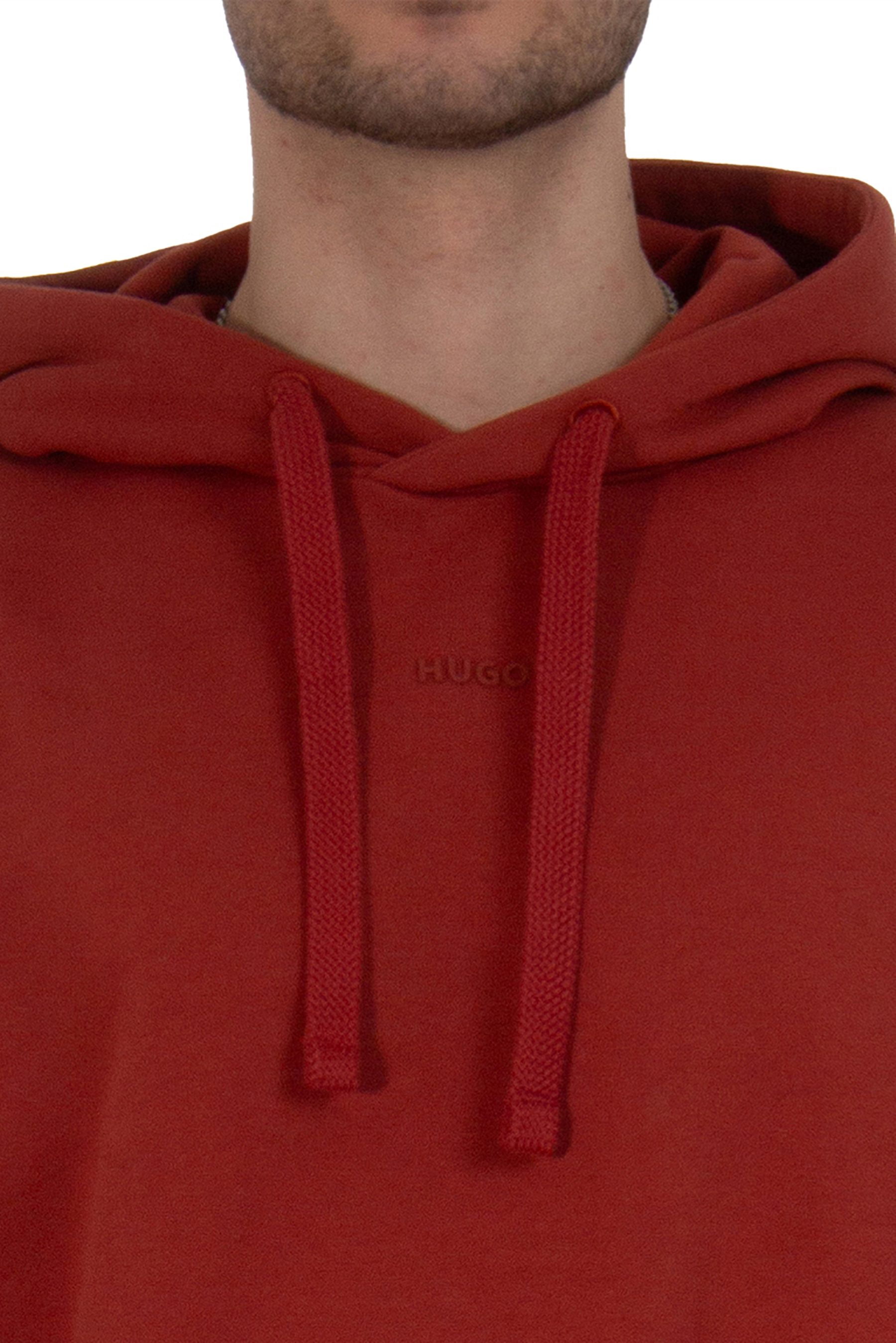 HUGO Relaxed Fit Printed Cotton Terry Hoodie Dapo HUGO Relaxed Fit Printed Cotton Terry Hoodie Dapo