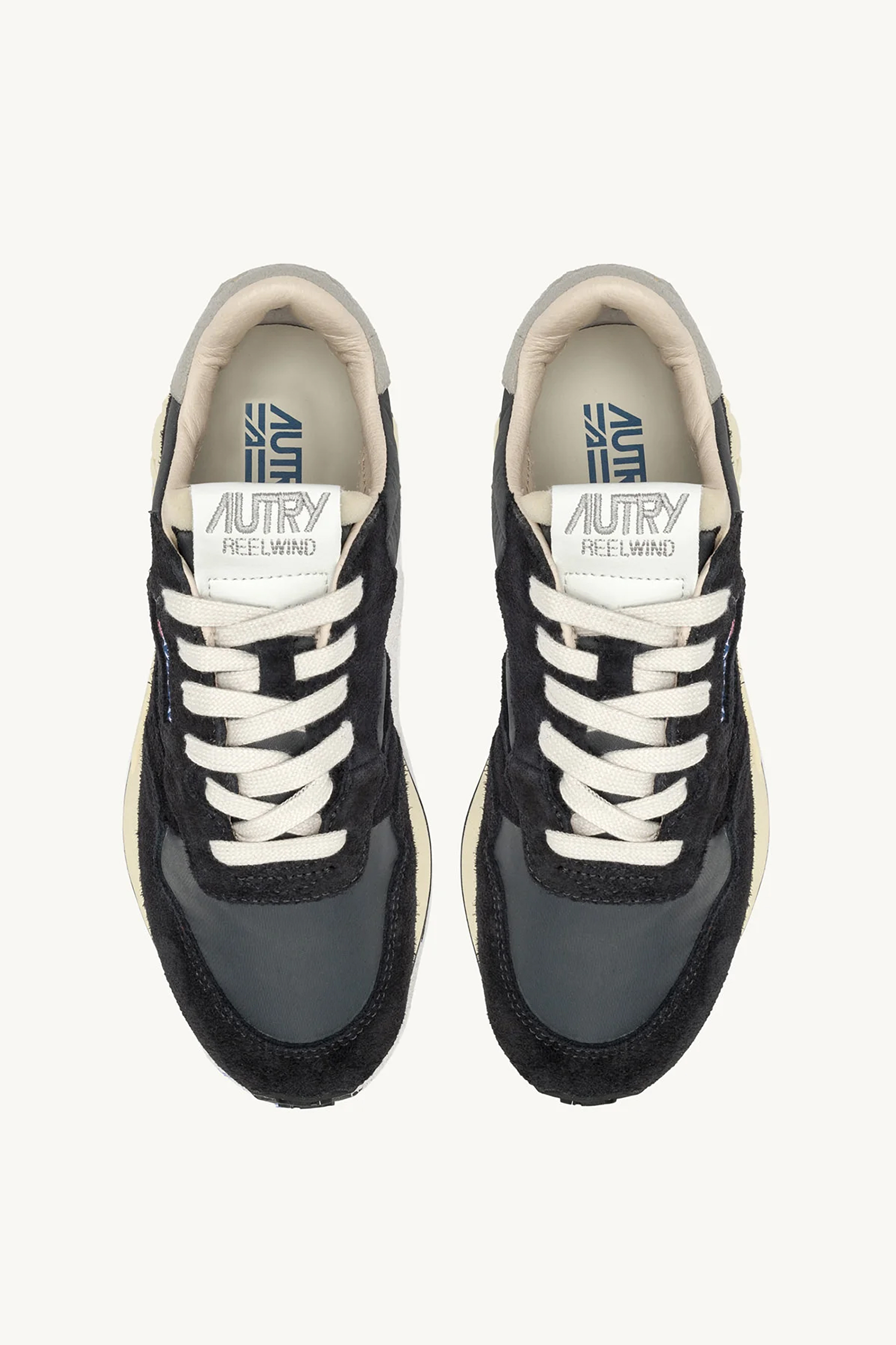 AUTRY Nylon, Suede & Craquelé Leather Sneakers Reelwind Low Bekleidung, Schuhwerk, Schuh, Sneaker, Leinwand