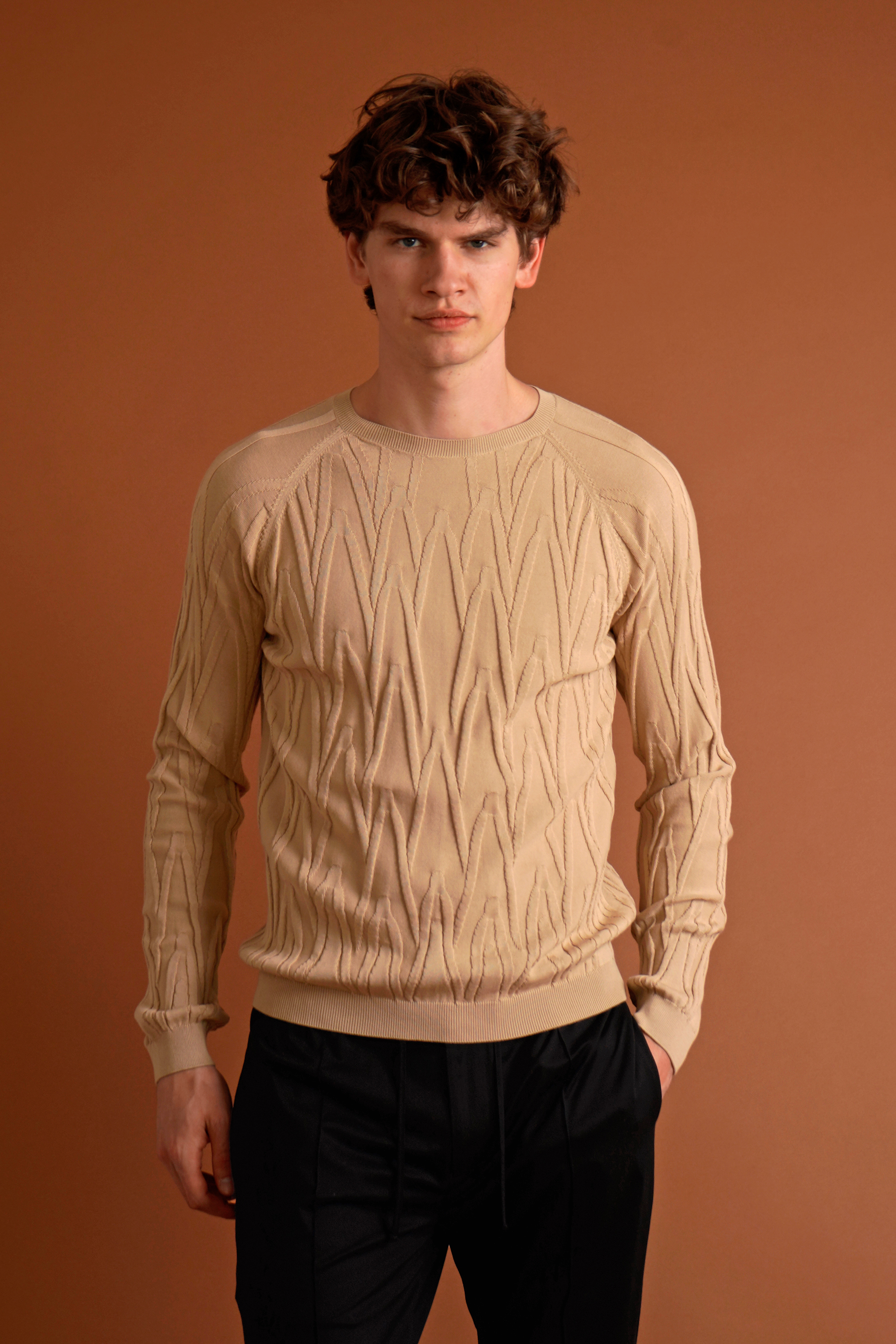 Bluse, Langarm, Strickwaren, Pullover, Person