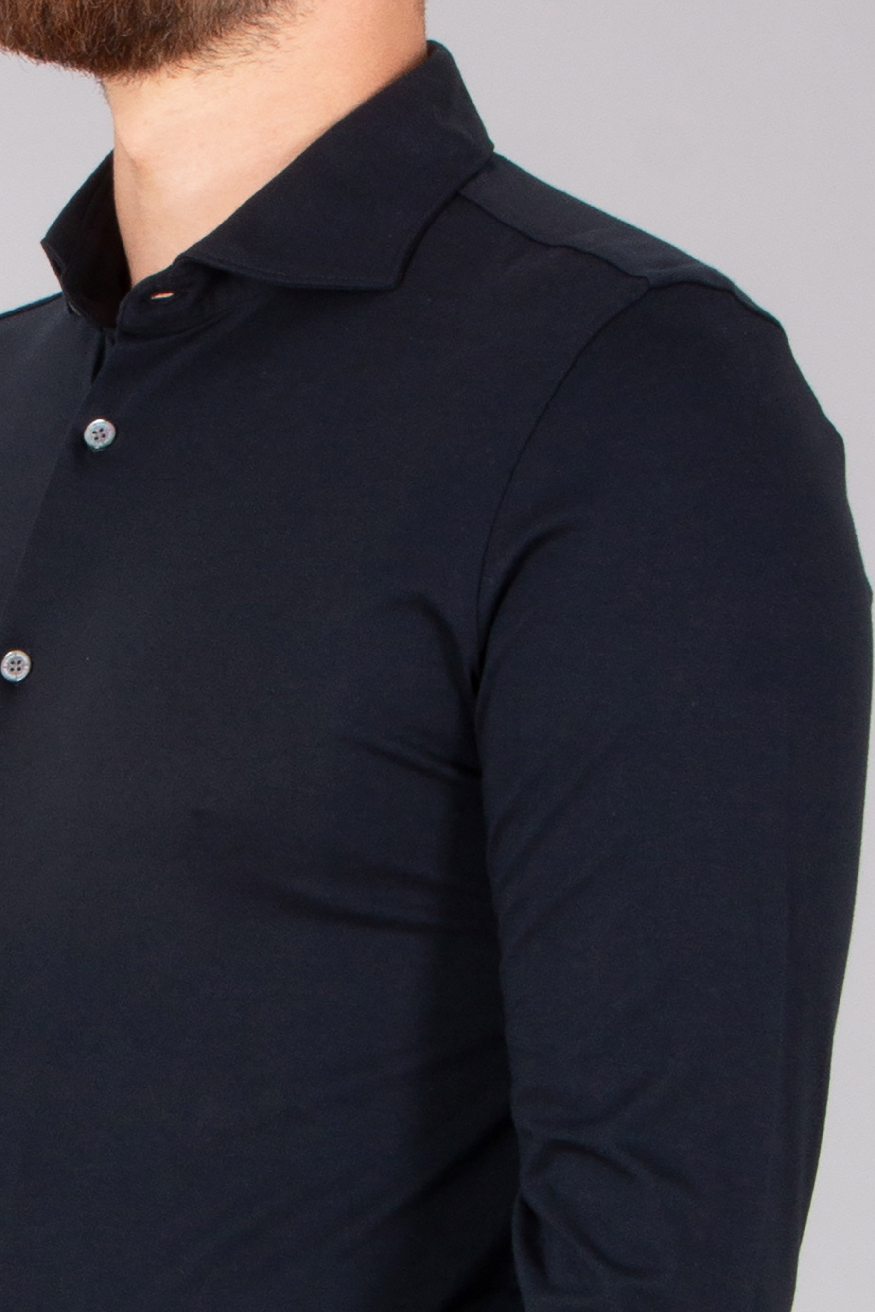 STEFAN BRANDT Slim Fit Urpima Sea Island Cotton Jersey Shirt Otis Langarm, Hemd, Ärmel, Mann, Person