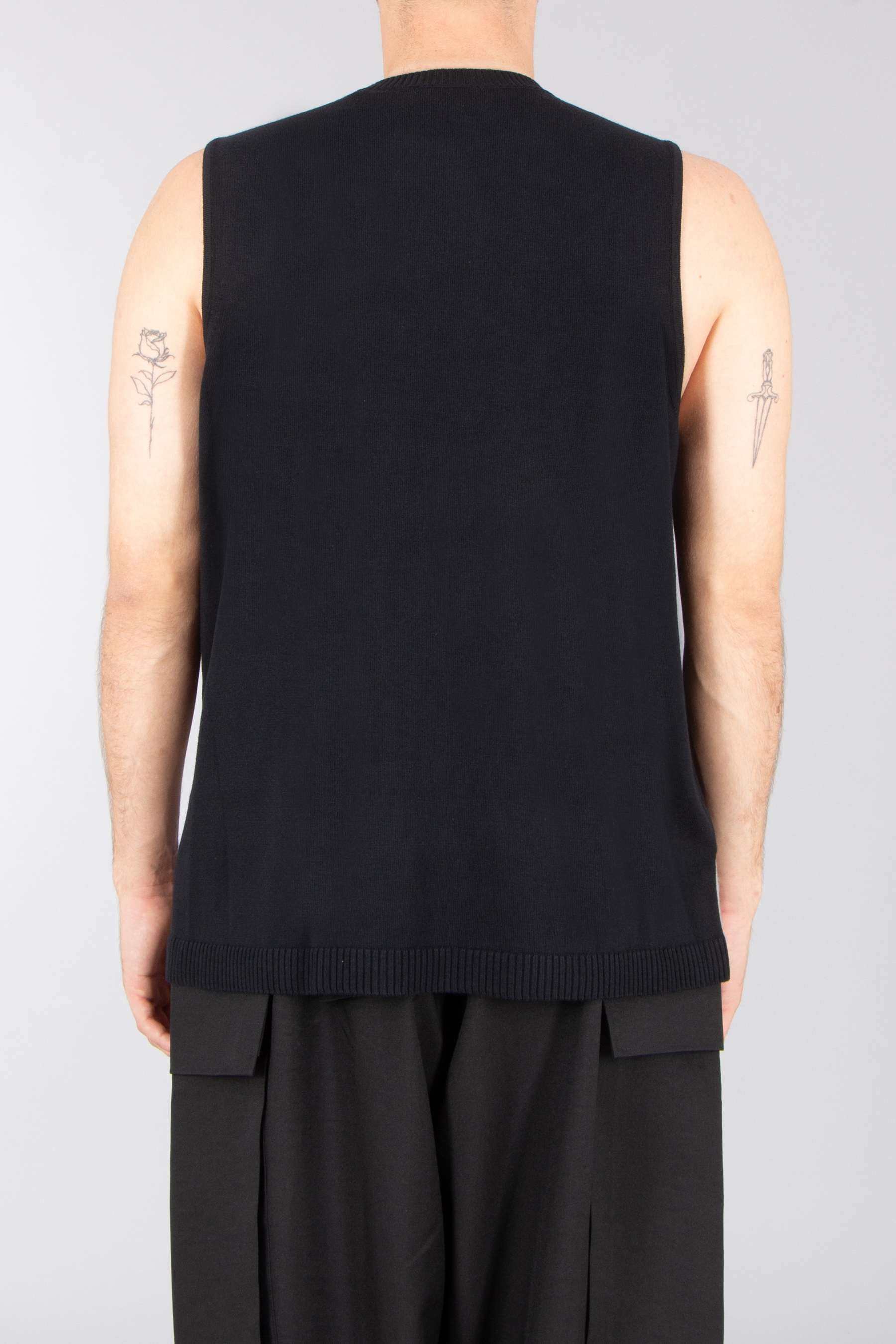 Y-3 Regular Fit Viscose Blend Logo Knit Vest Bekleidung, Weste